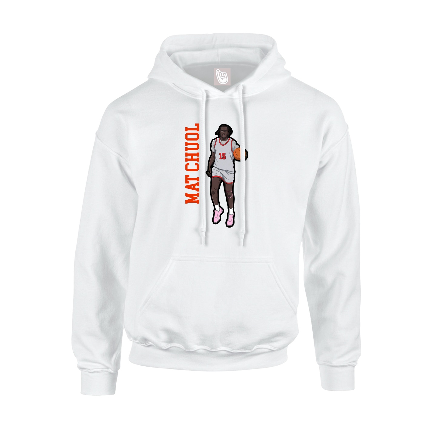 Youth Hoodie — Name Vertical in White