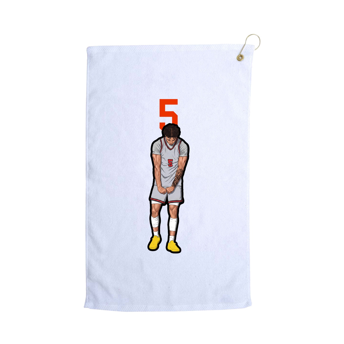 Golf Towel — Number Top in White