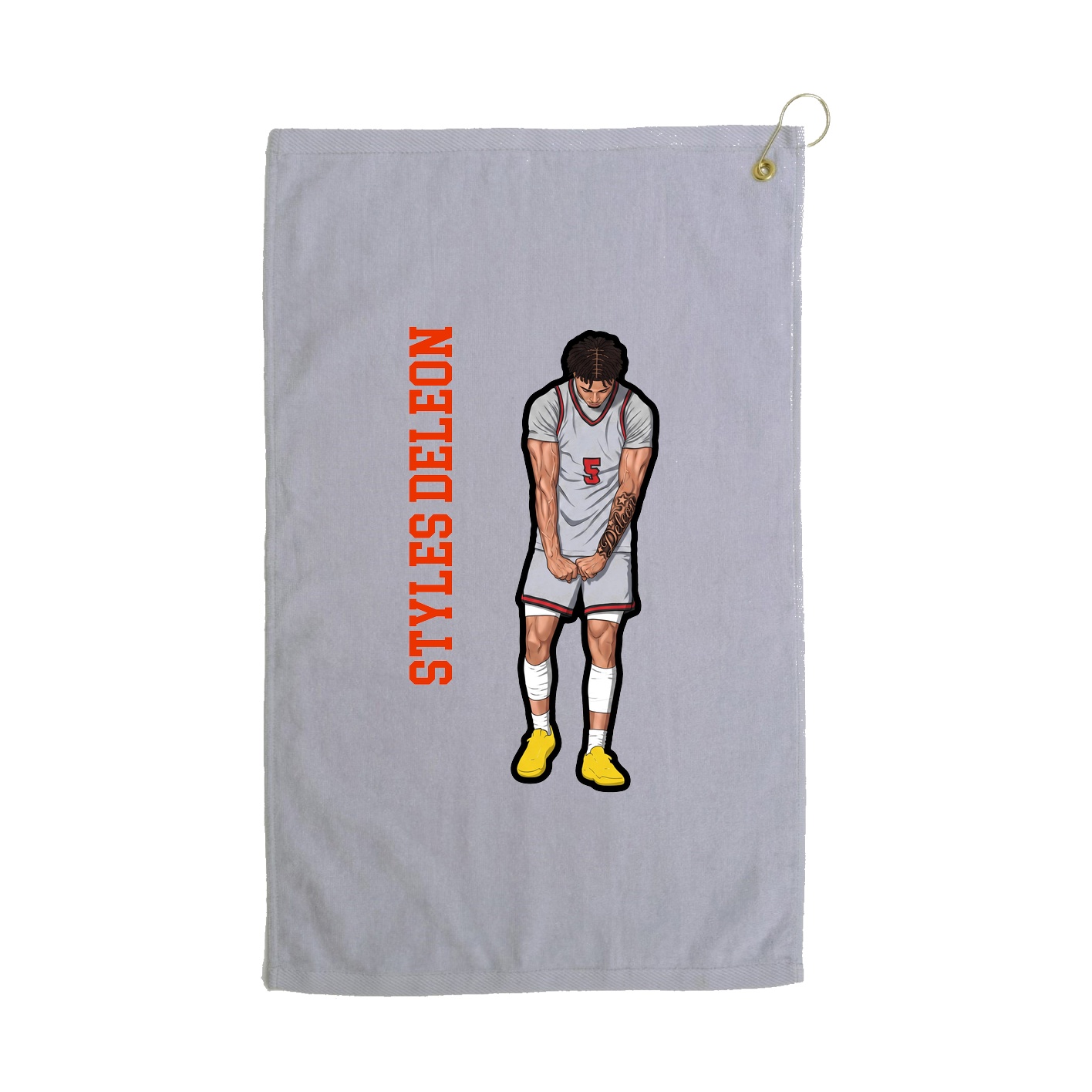 Golf Towel — Name Vertical in Grey