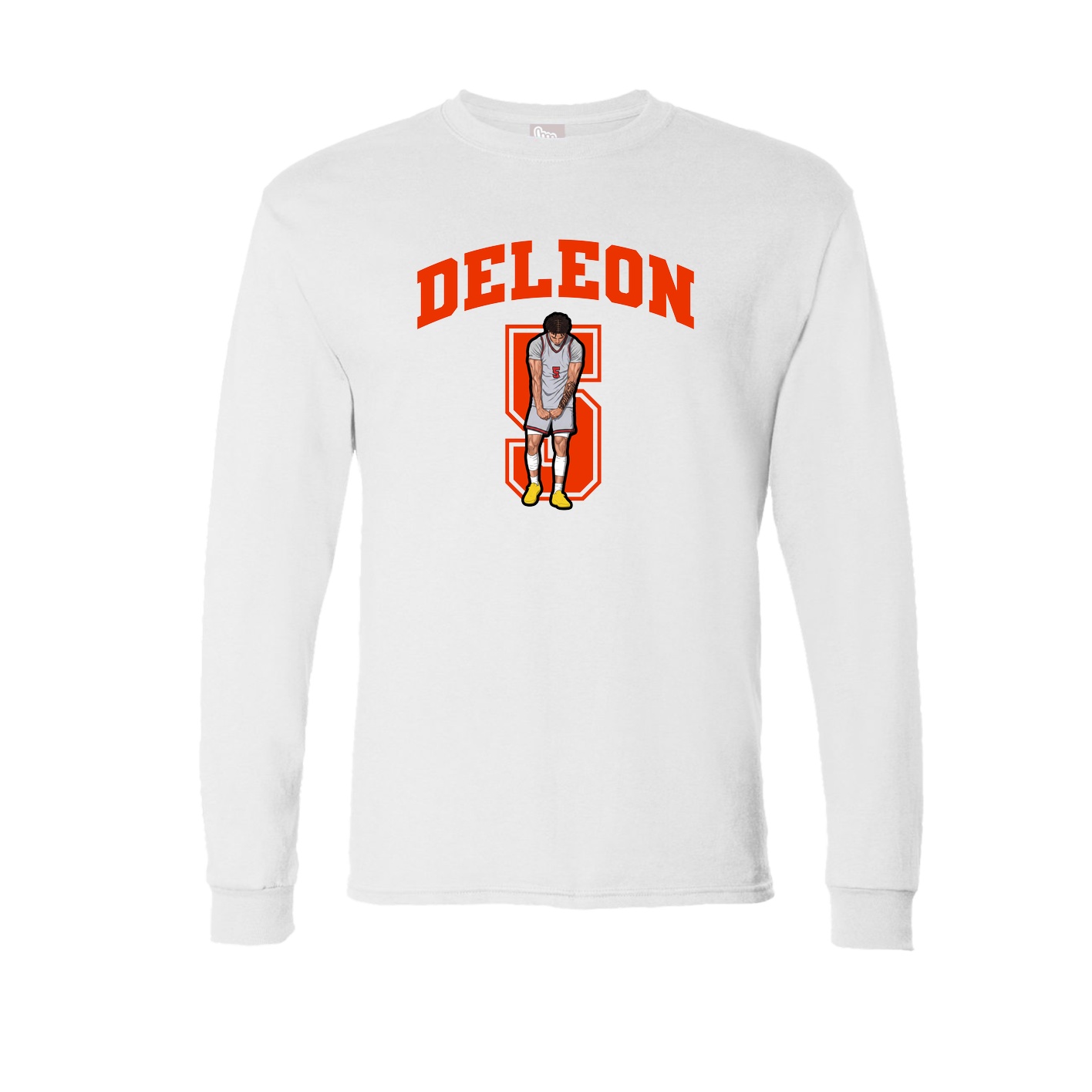 Long Sleeve Tee — Number in White