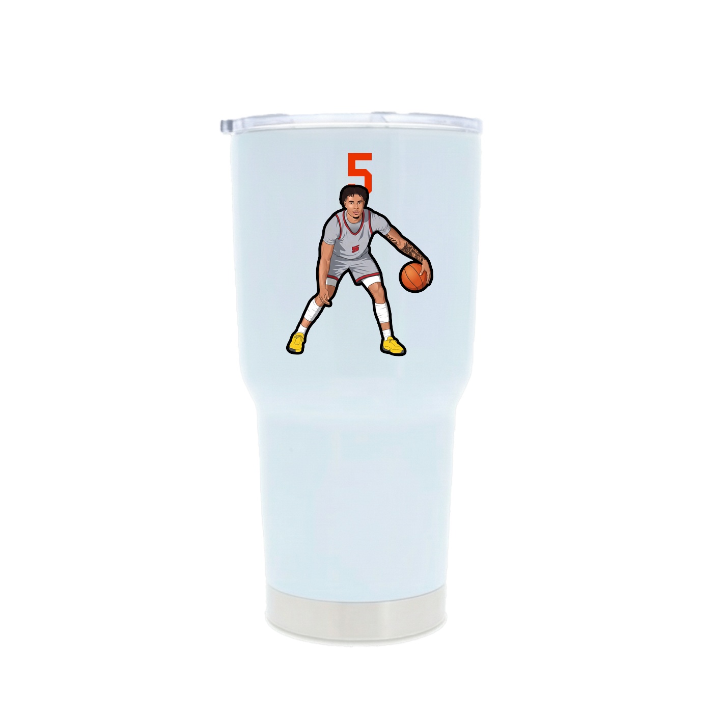 30oz Stainless Steel Tumbler — Number Top in White