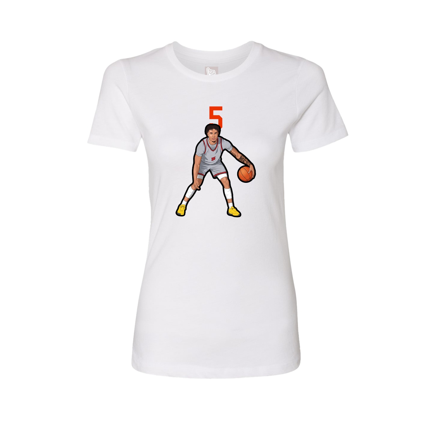 Fitted Women's Tee — Number Top in White