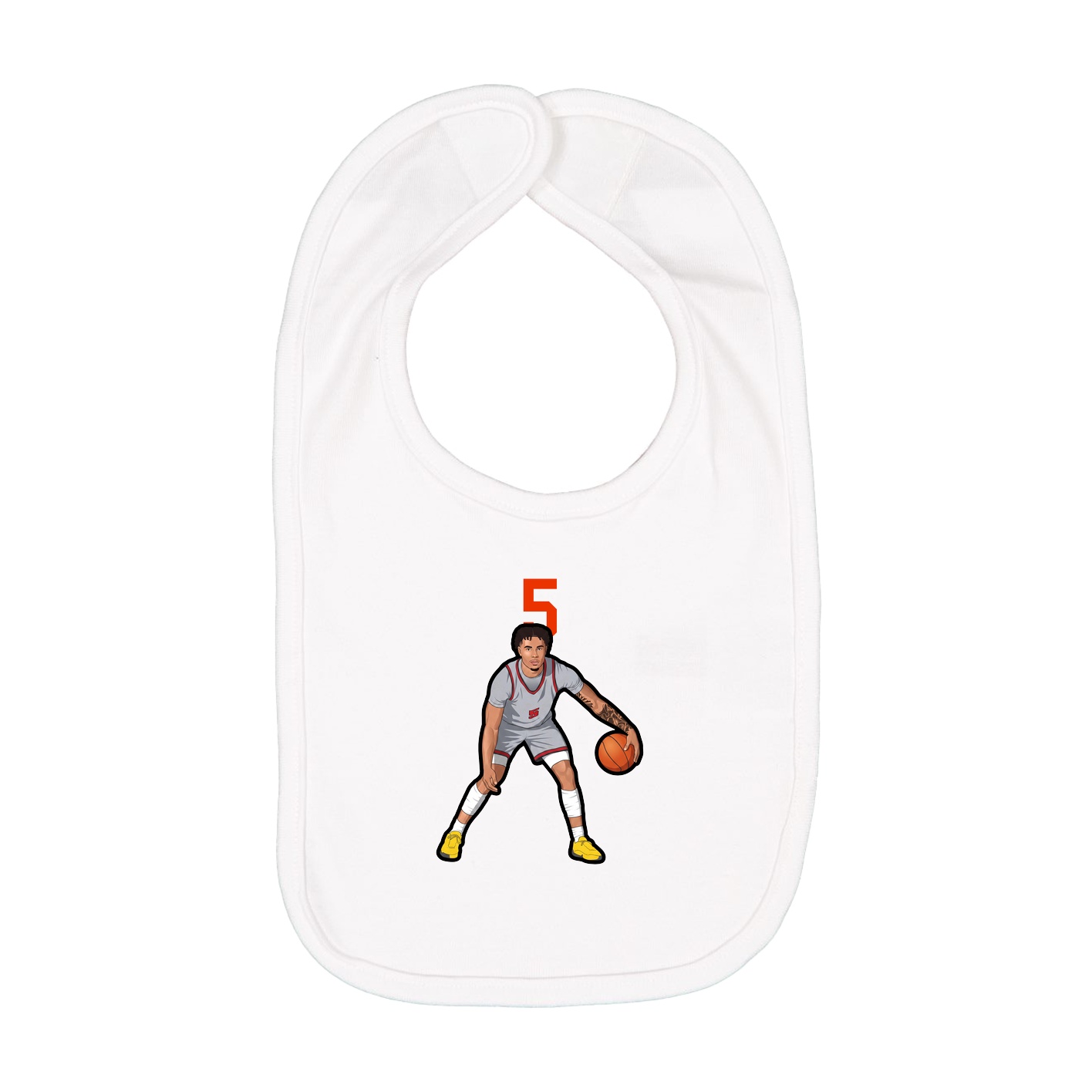 Infant Bib — Number Top in White