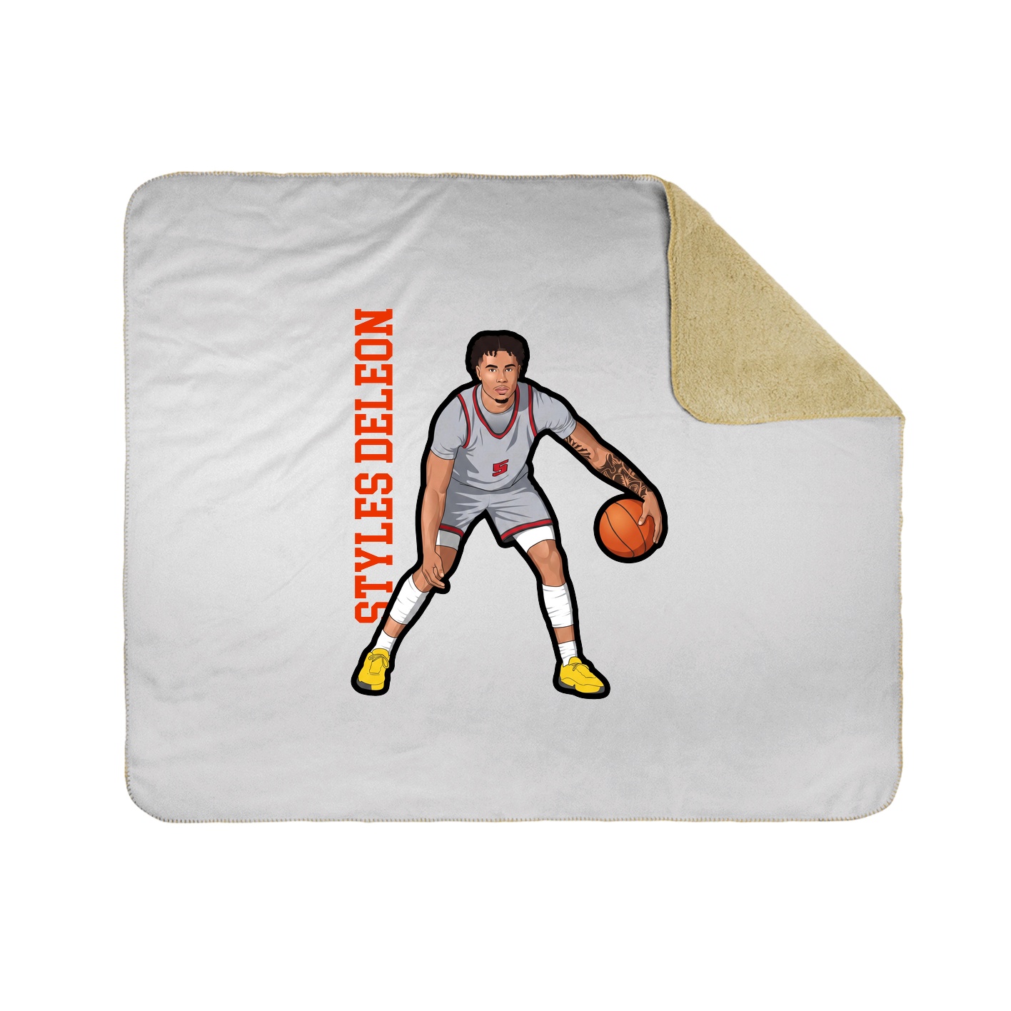 Throw Blanket — Name Vertical in White