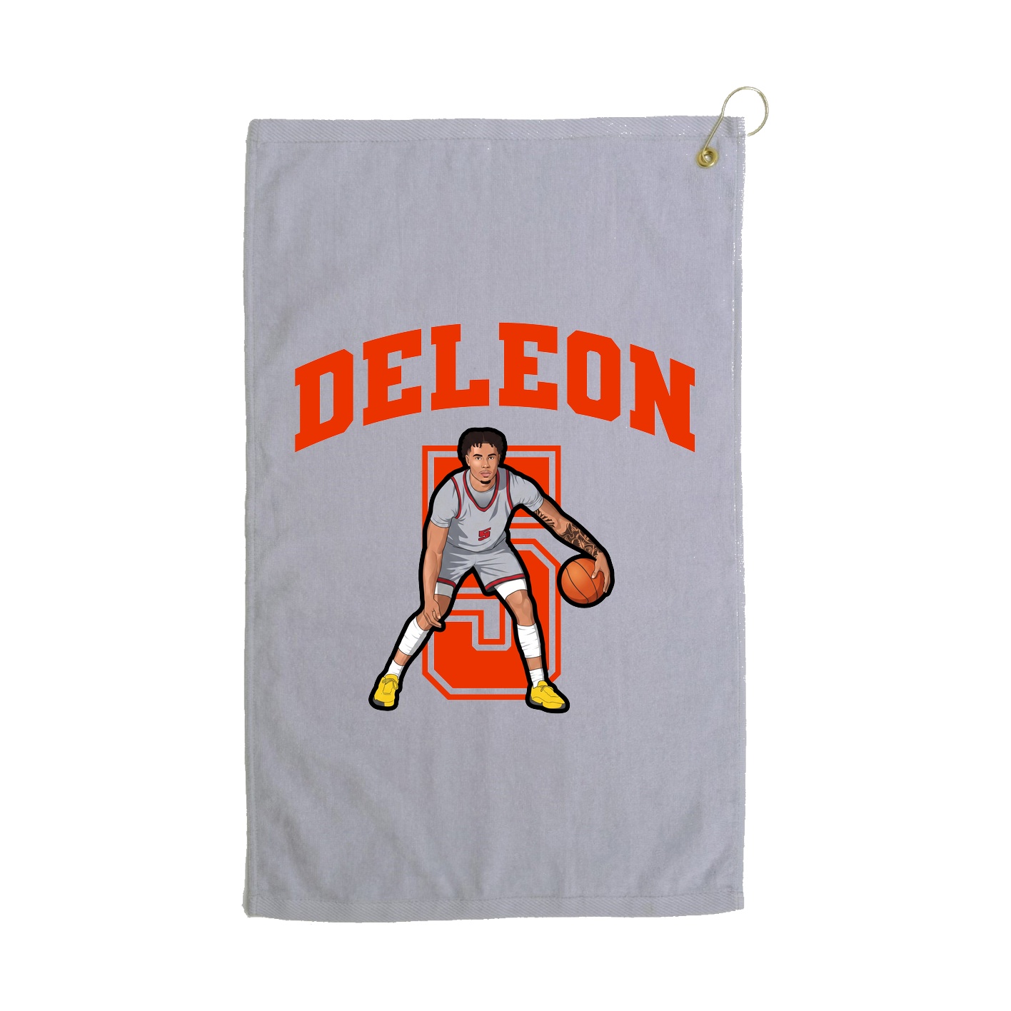 Golf Towel — Number in Grey