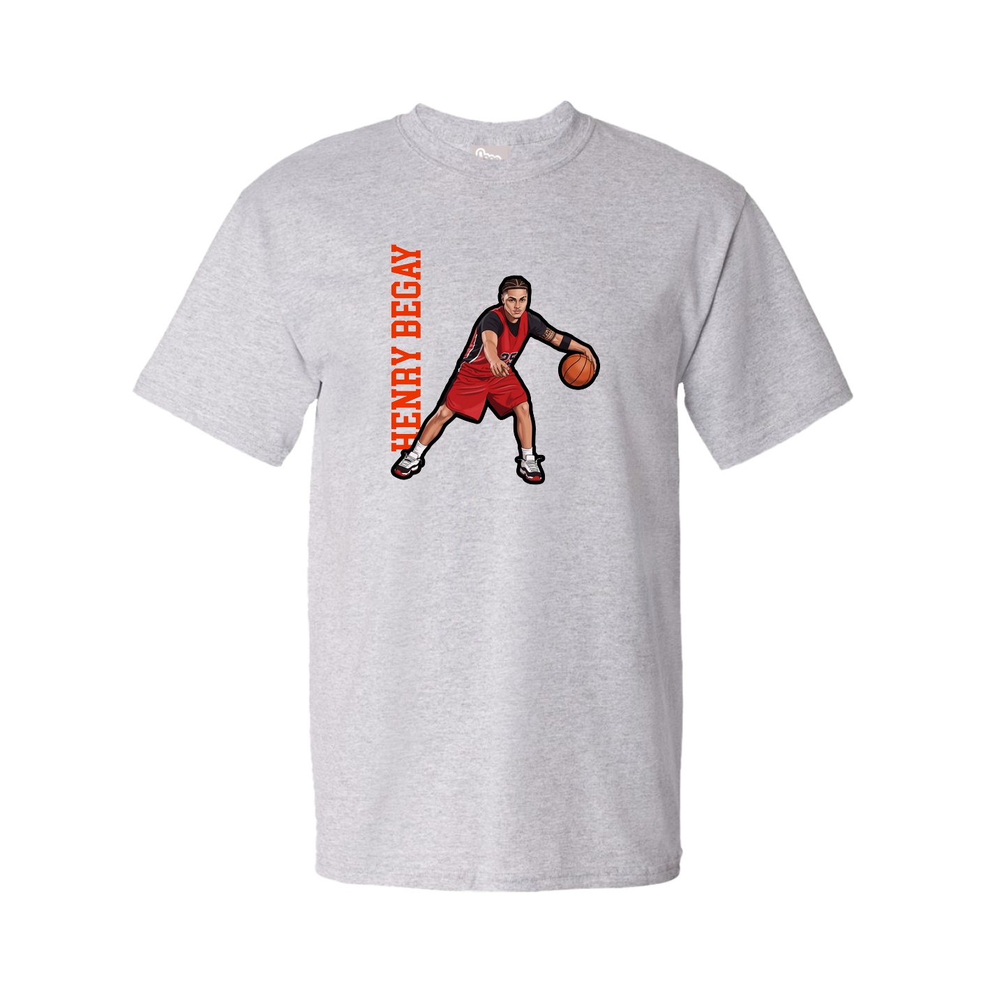 Tee — Name Vertical in Grey