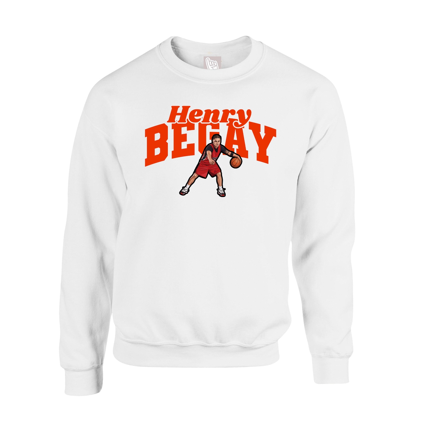 Fleece Crew — Signature Arch in White