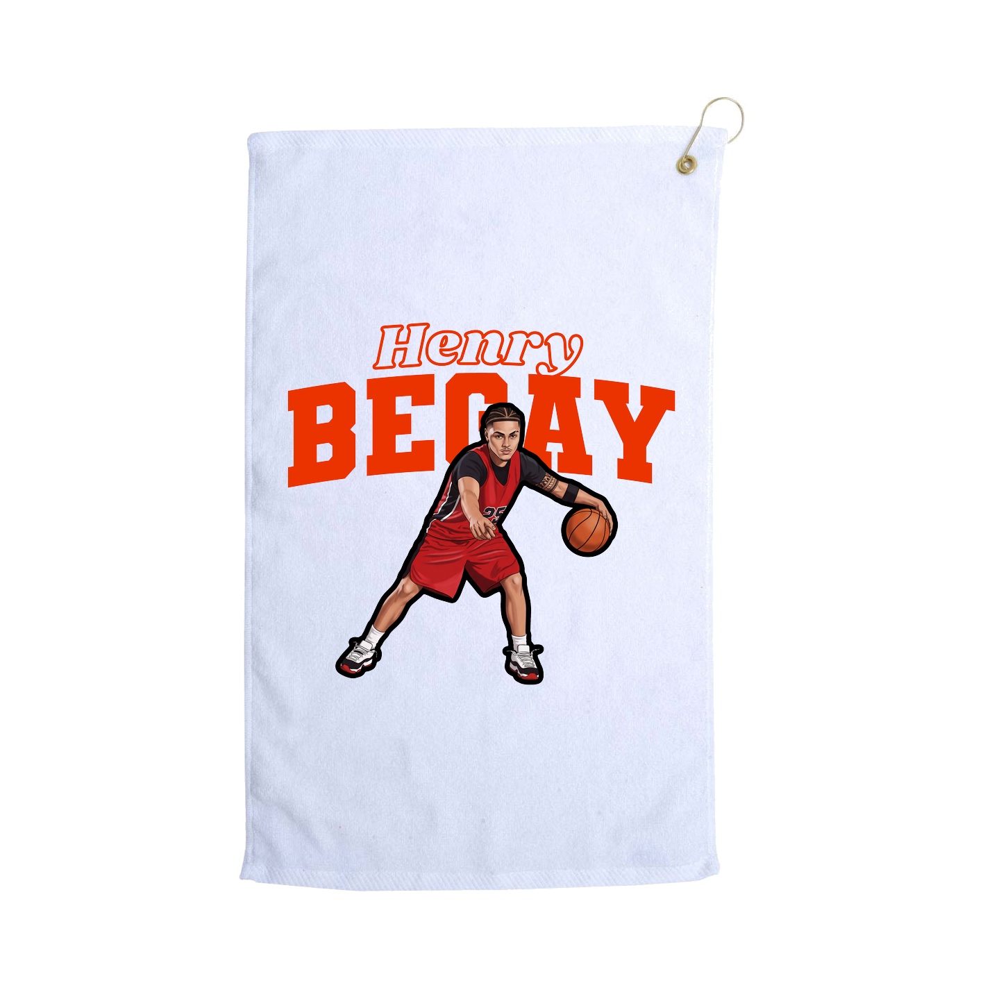Golf Towel — Name Arch in White