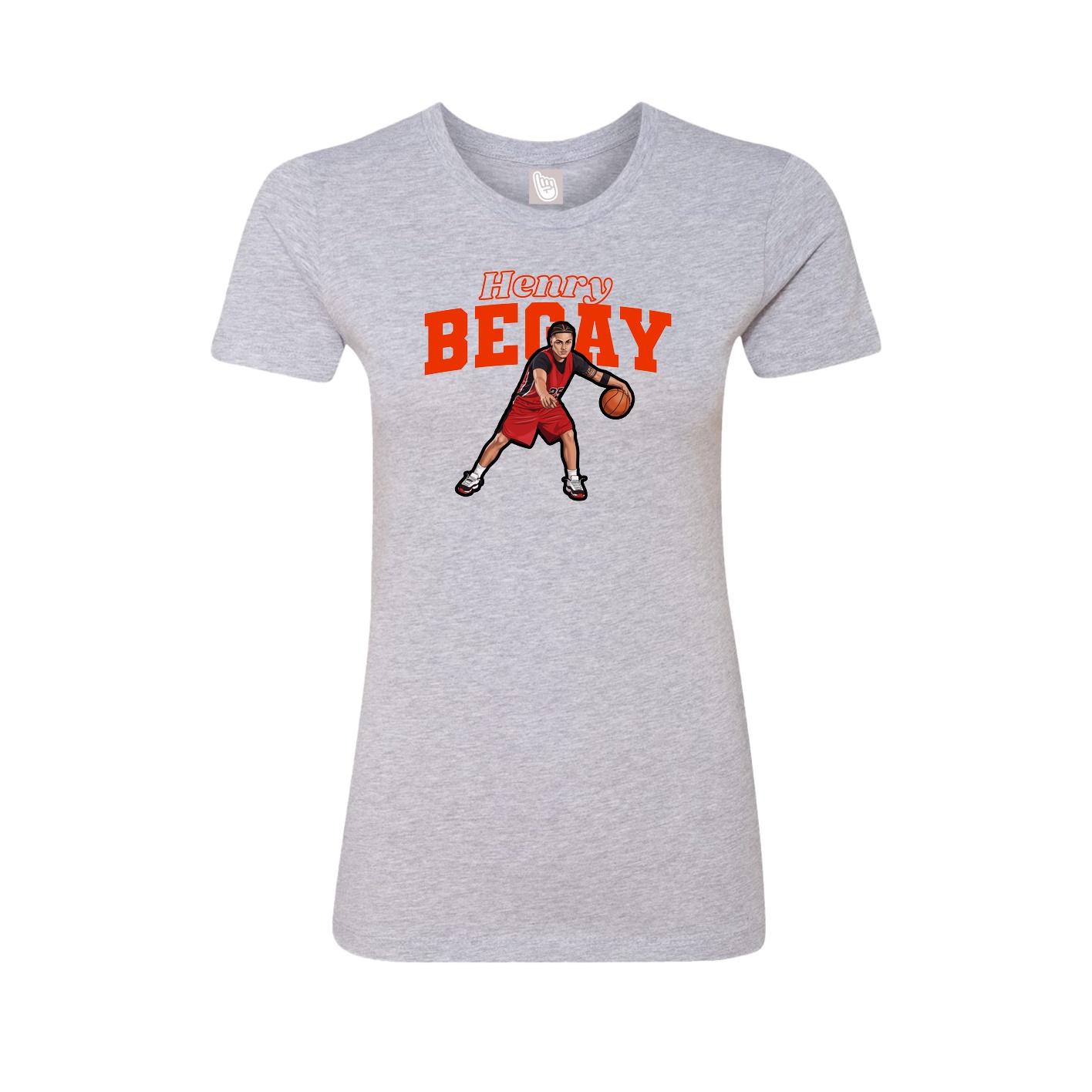 Fitted Women's Tee — Name Arch in Grey