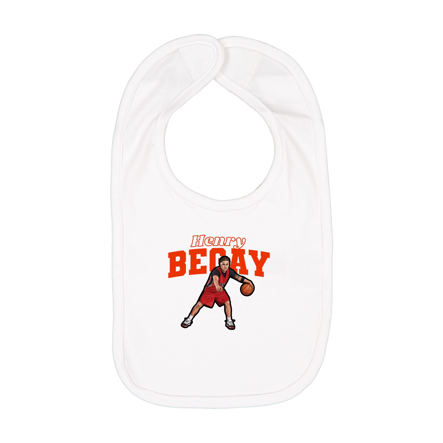 Infant Bib — Name Arch in White