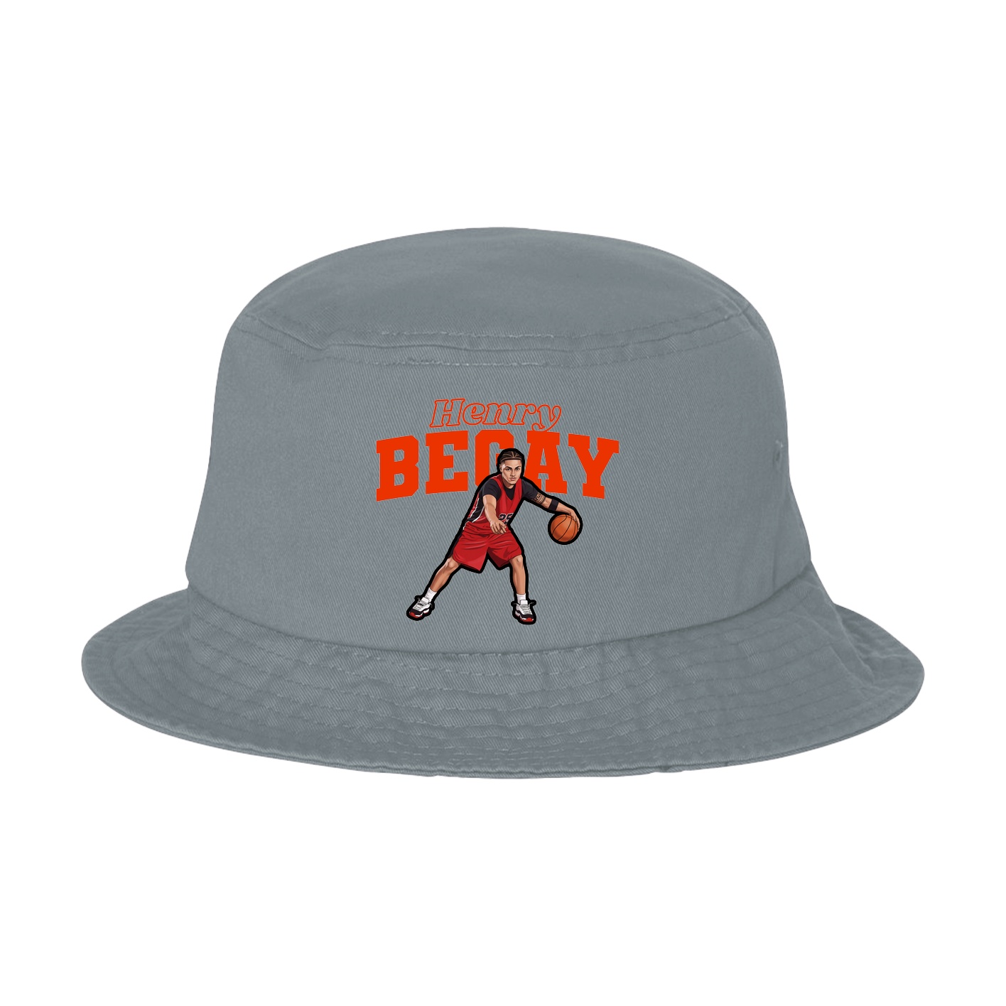 Bucket Cap — Name Arch in Grey