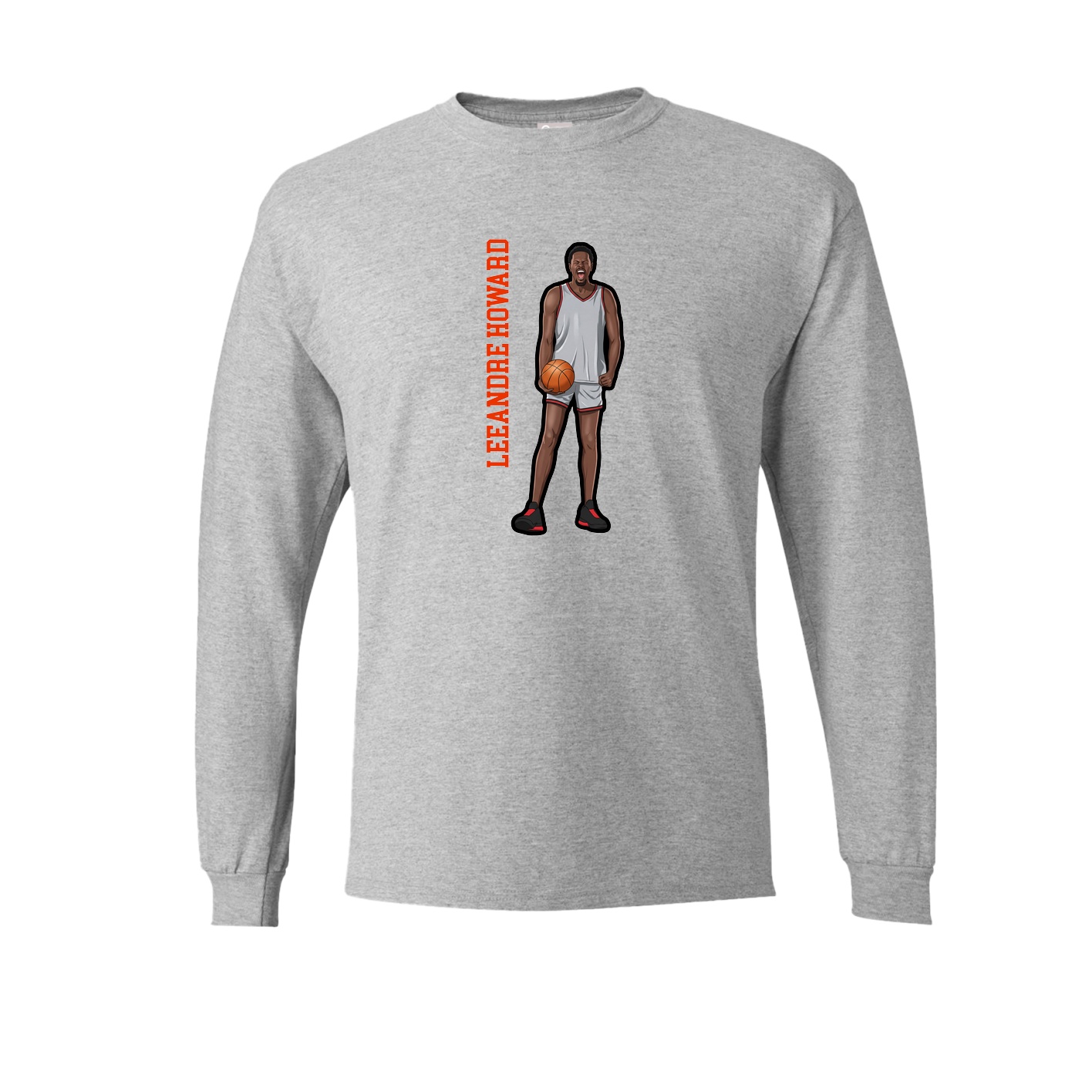 Long Sleeve Tee — Name Vertical in Grey