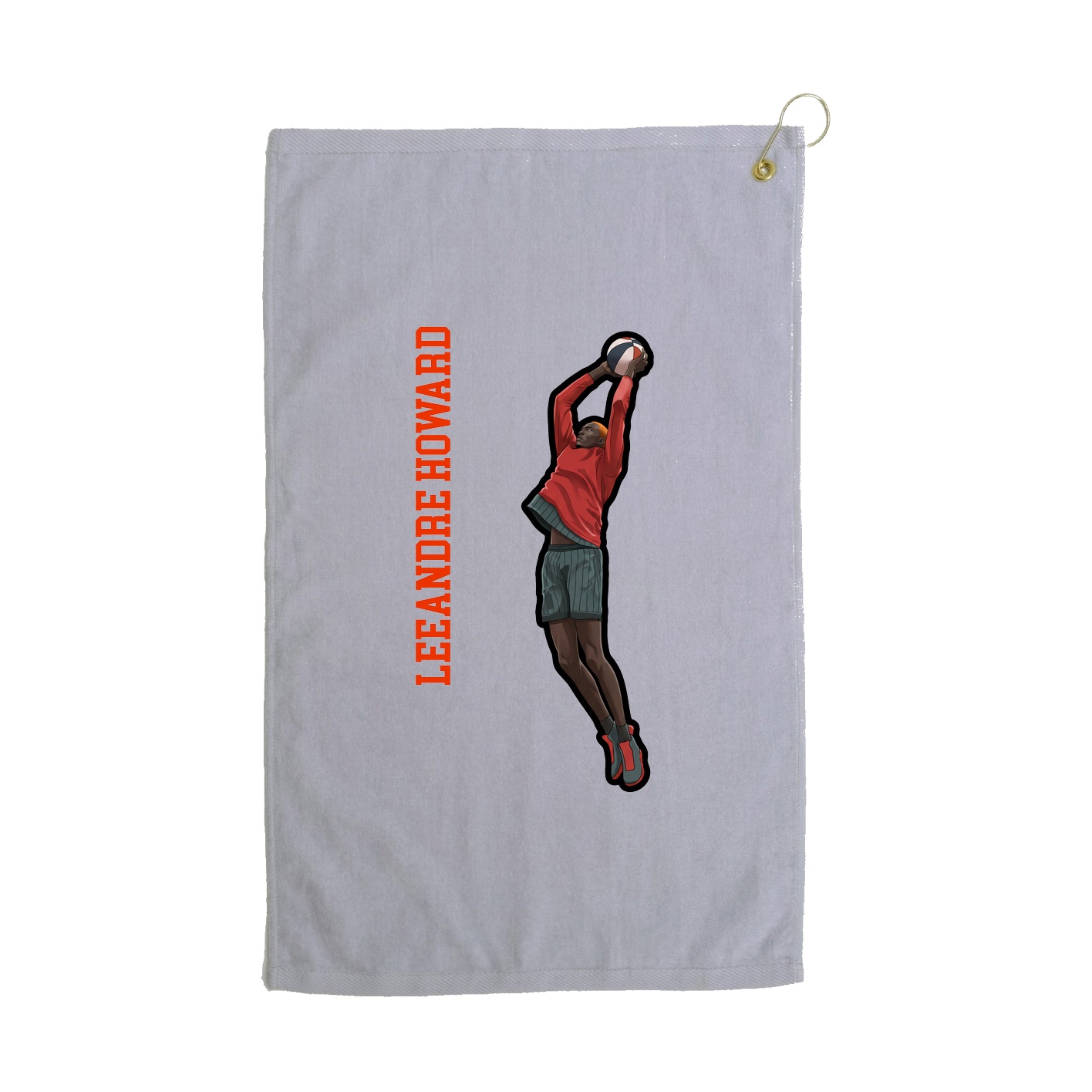Golf Towel — Name Vertical in Grey