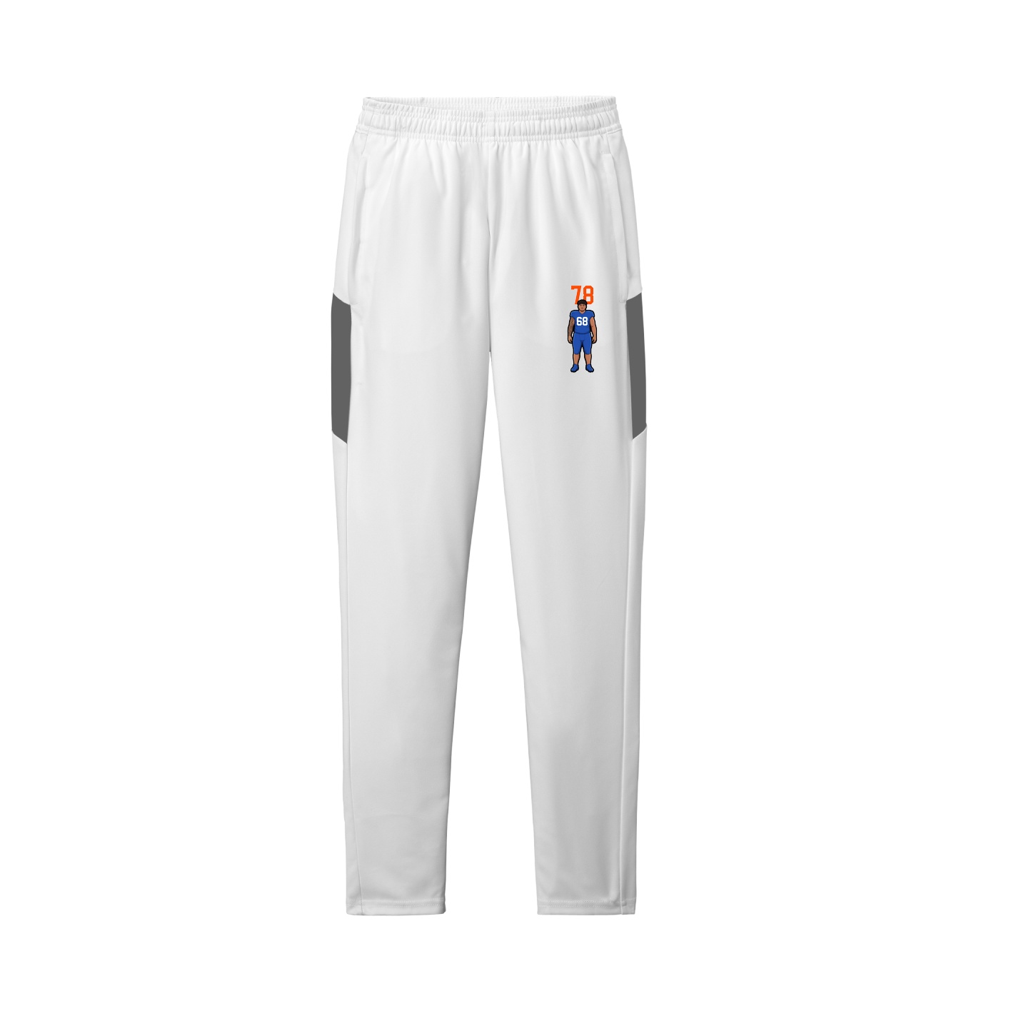 Team Travel Pant — Number Top in White/Grey