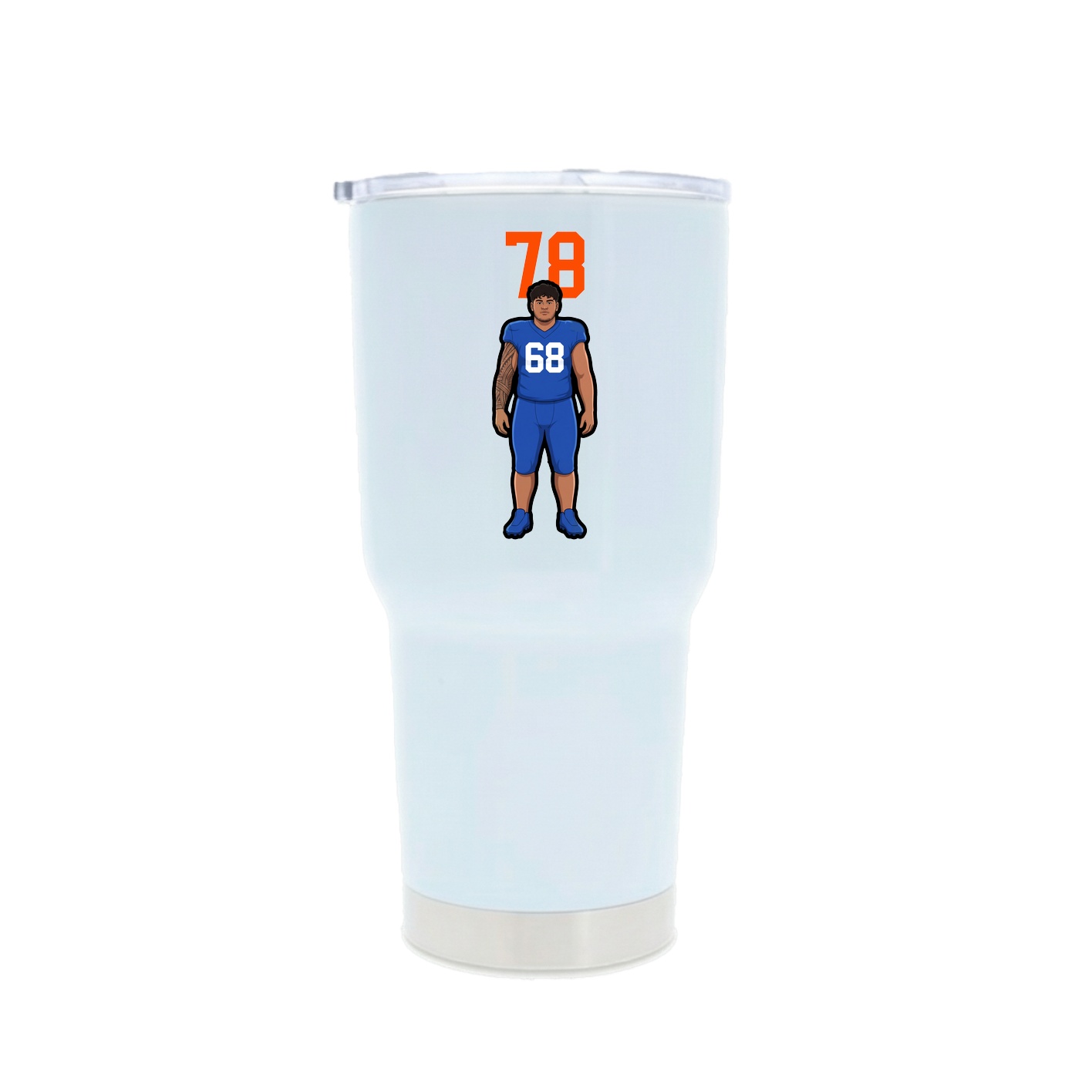 30oz Stainless Steel Tumbler — Number Top in White