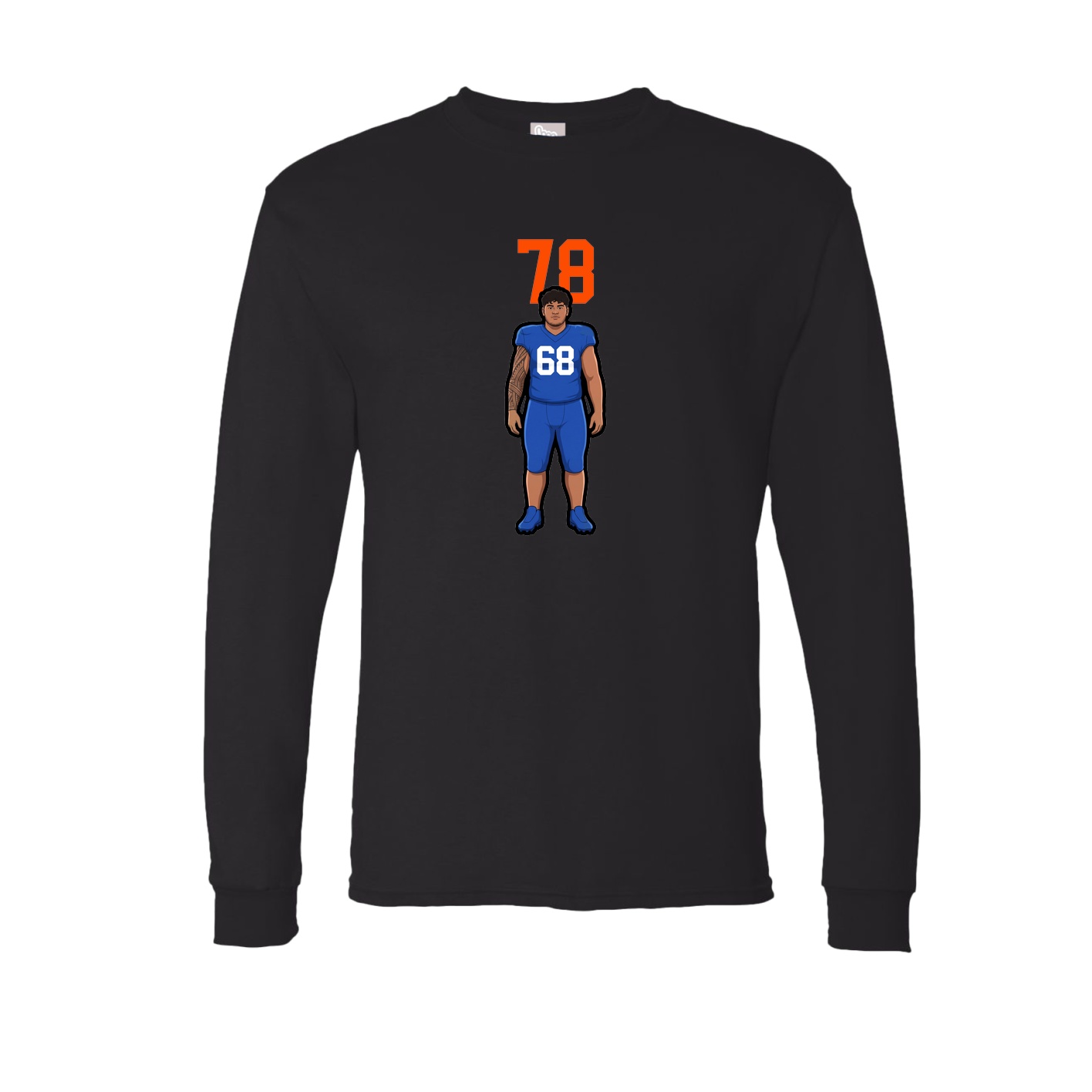 Long Sleeve Tee — Number Top in Black