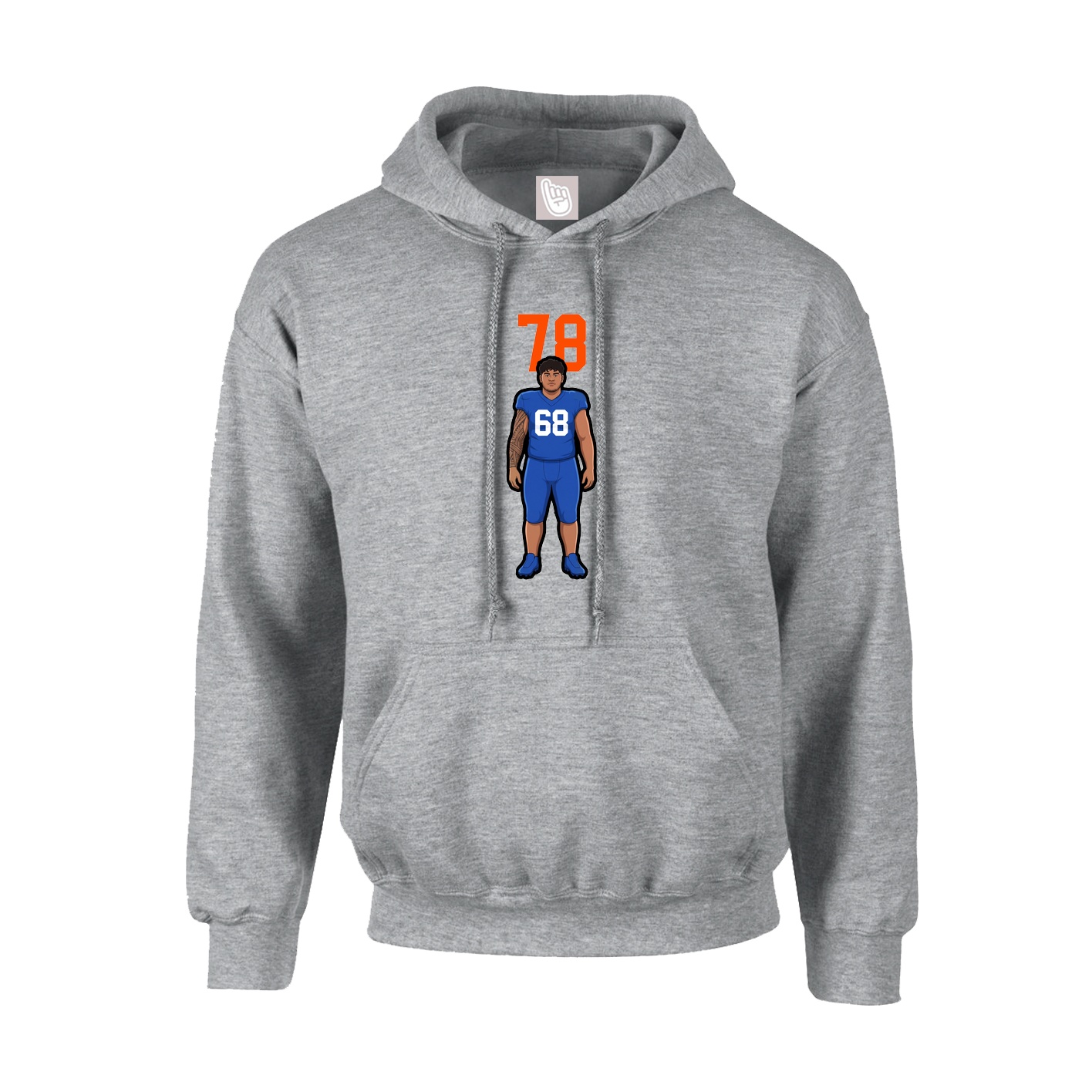 Hoodie — Number Top in Grey