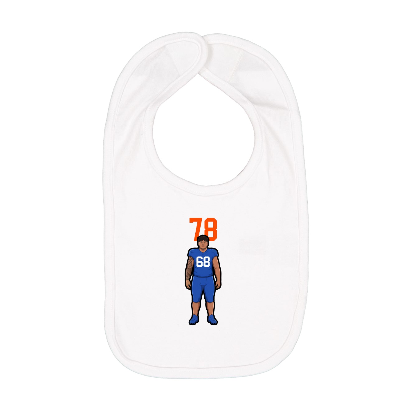 Infant Bib — Number Top in White
