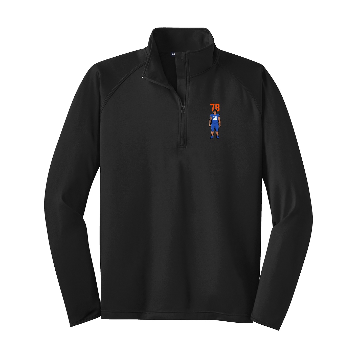 Q-Zip Pullover — Number Top in Black