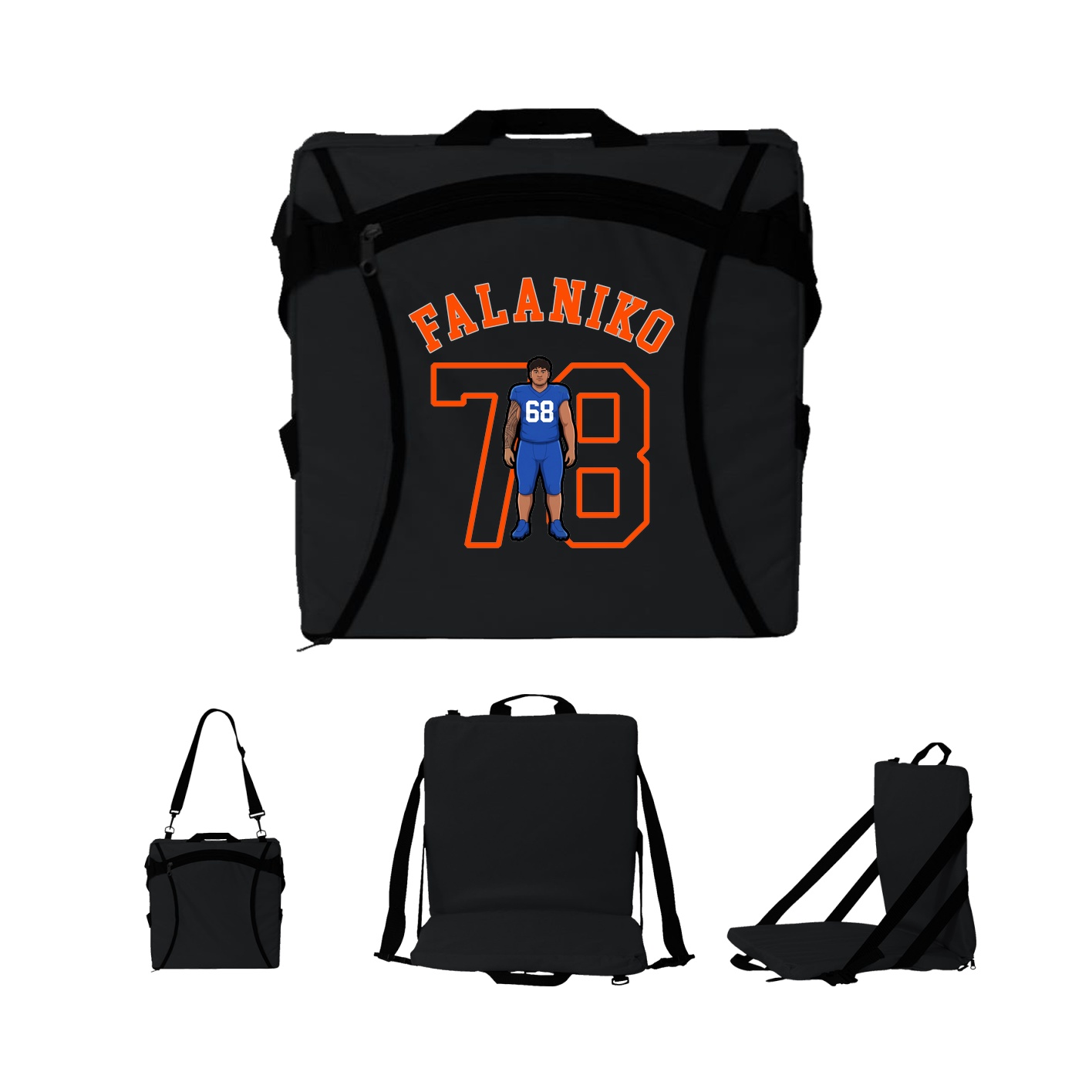 Folding Stadium Seat — Shirsey Arch in Black