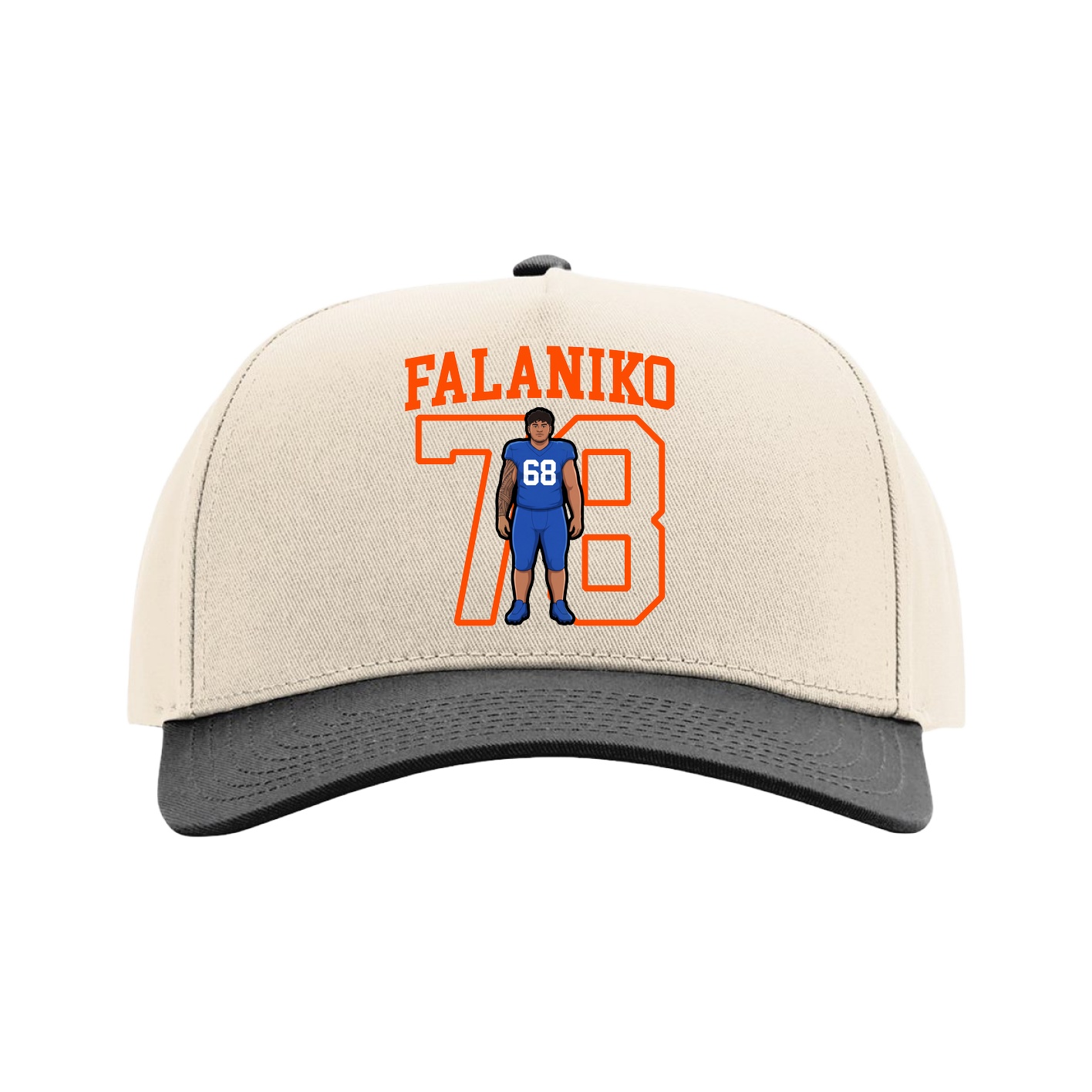 Full Fabric Five-Panel Champ Cap — Shirsey in Cream/Black