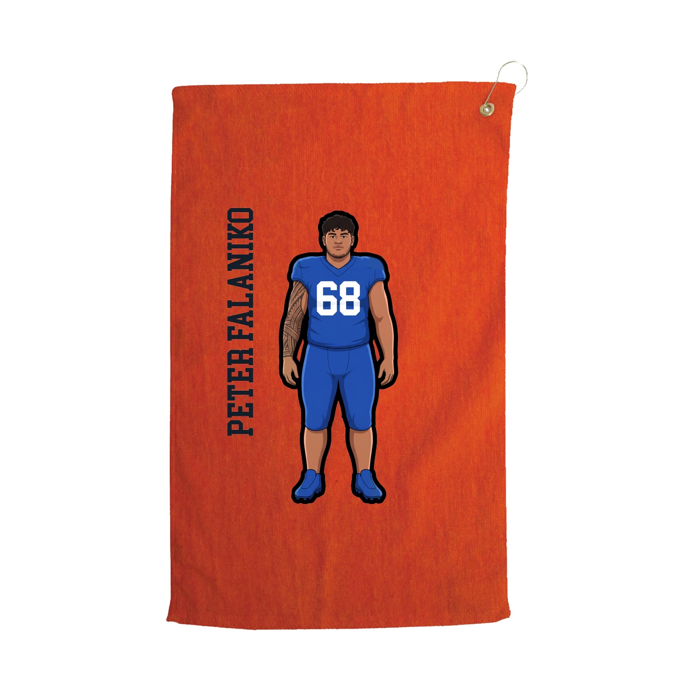 Golf Towel — Name Vertical in Orange