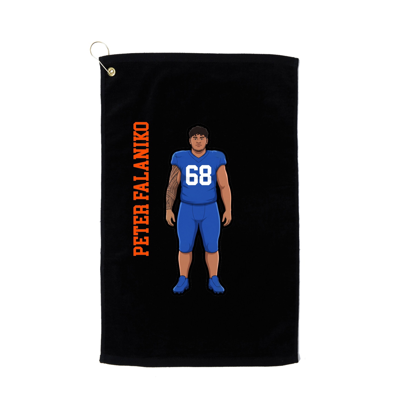 Golf Towel — Name Vertical in Black