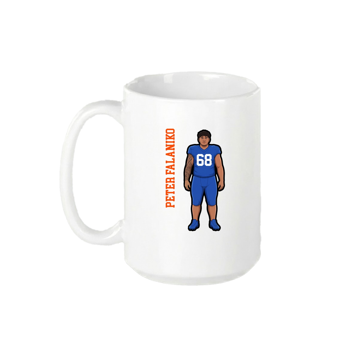 15oz Coffee Mug — Name Vertical in White