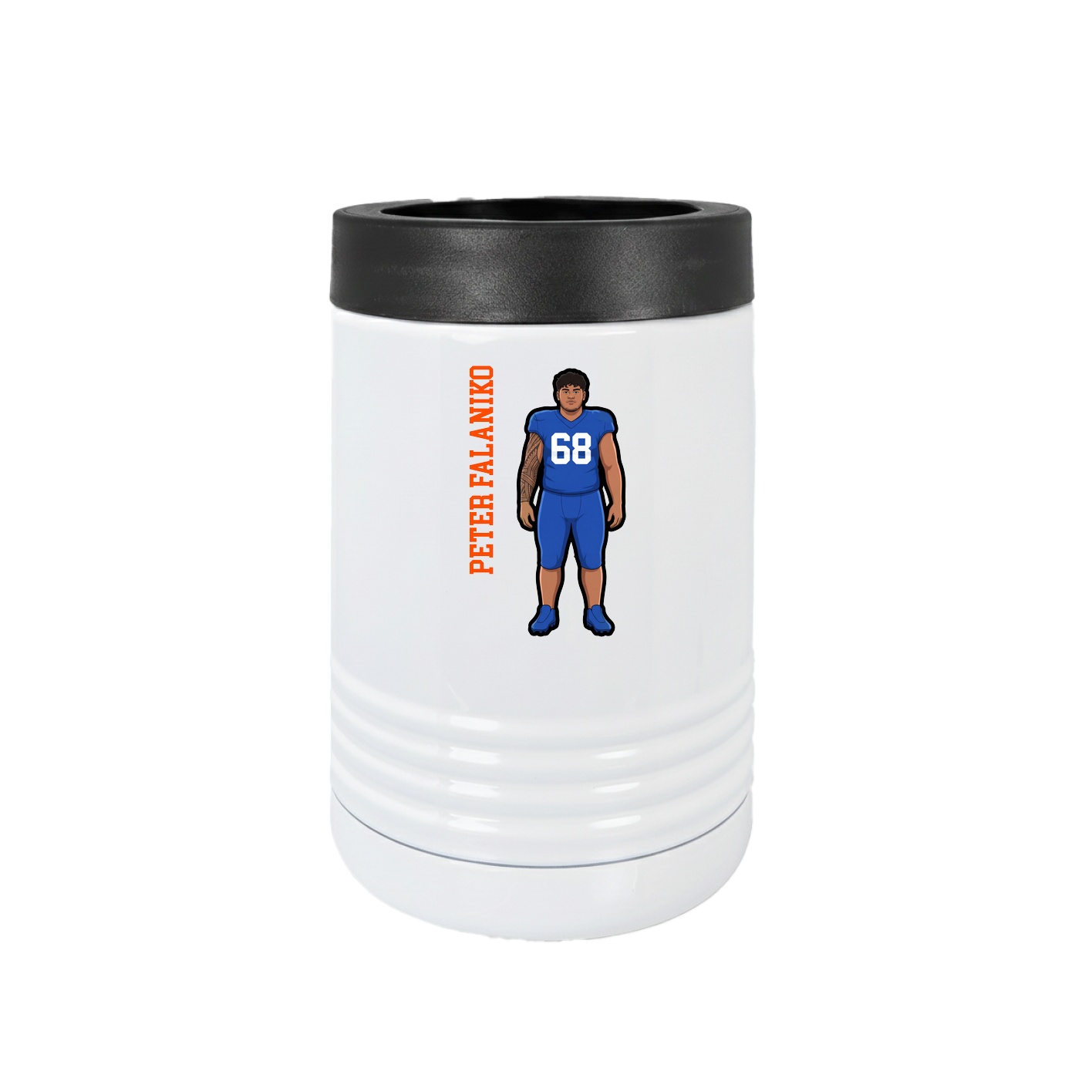 Beverage Holder — Name Vertical in White
