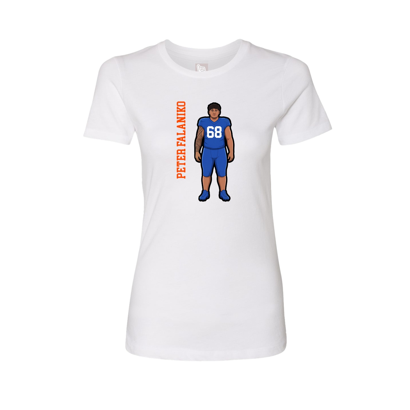 Womens Tee — Name Vertical in White
