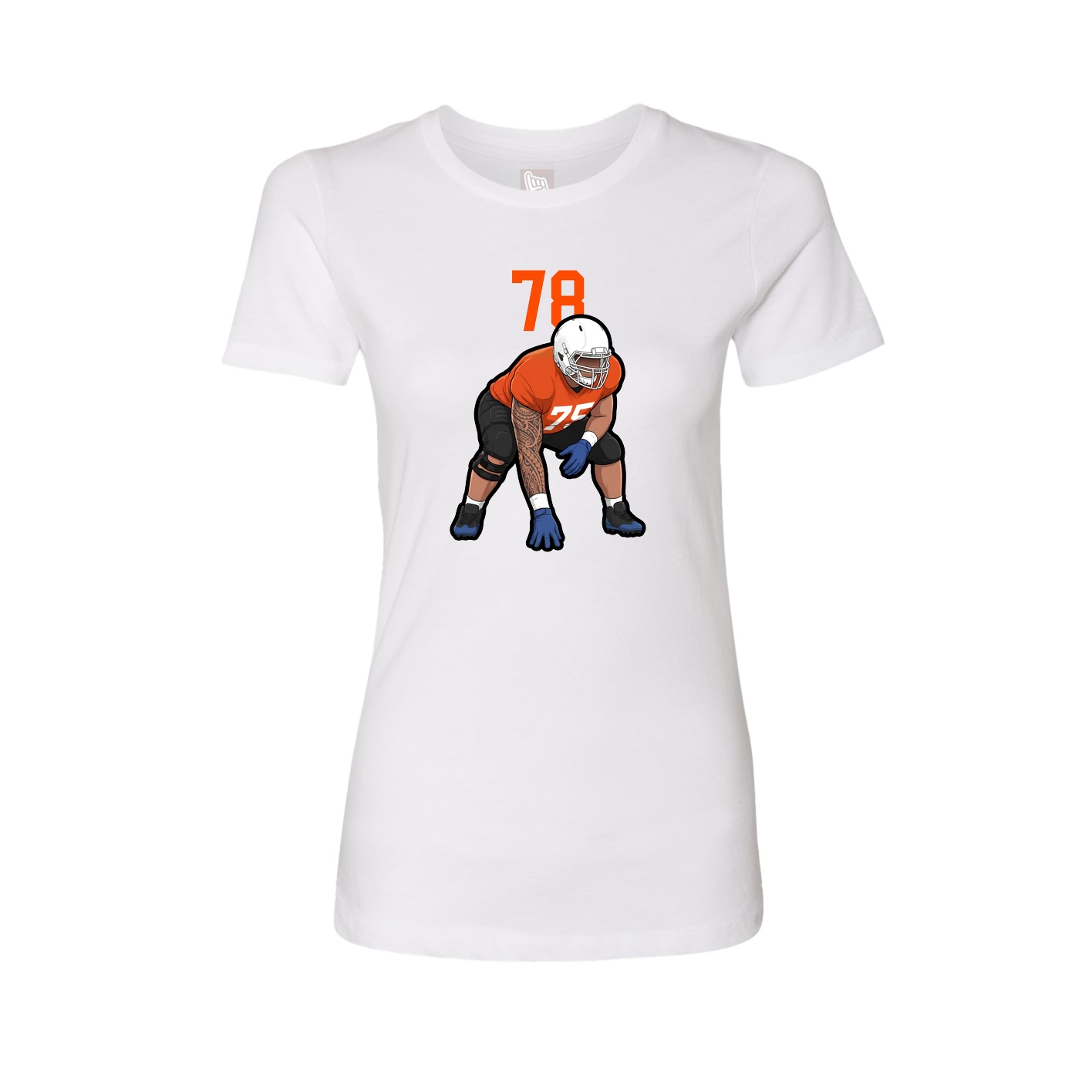Fitted Women's Tee — Number Top in White