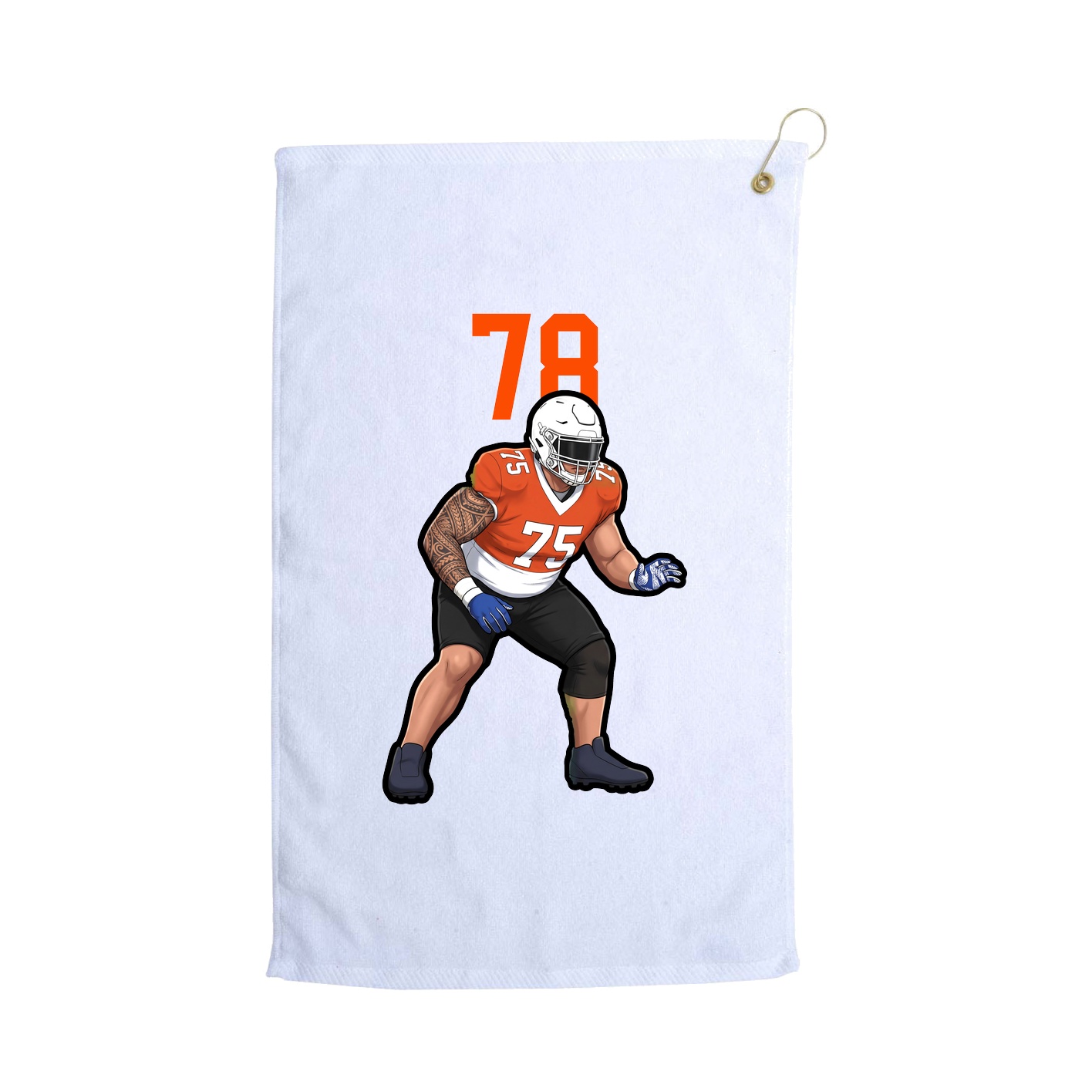 Golf Towel — Number Top in White