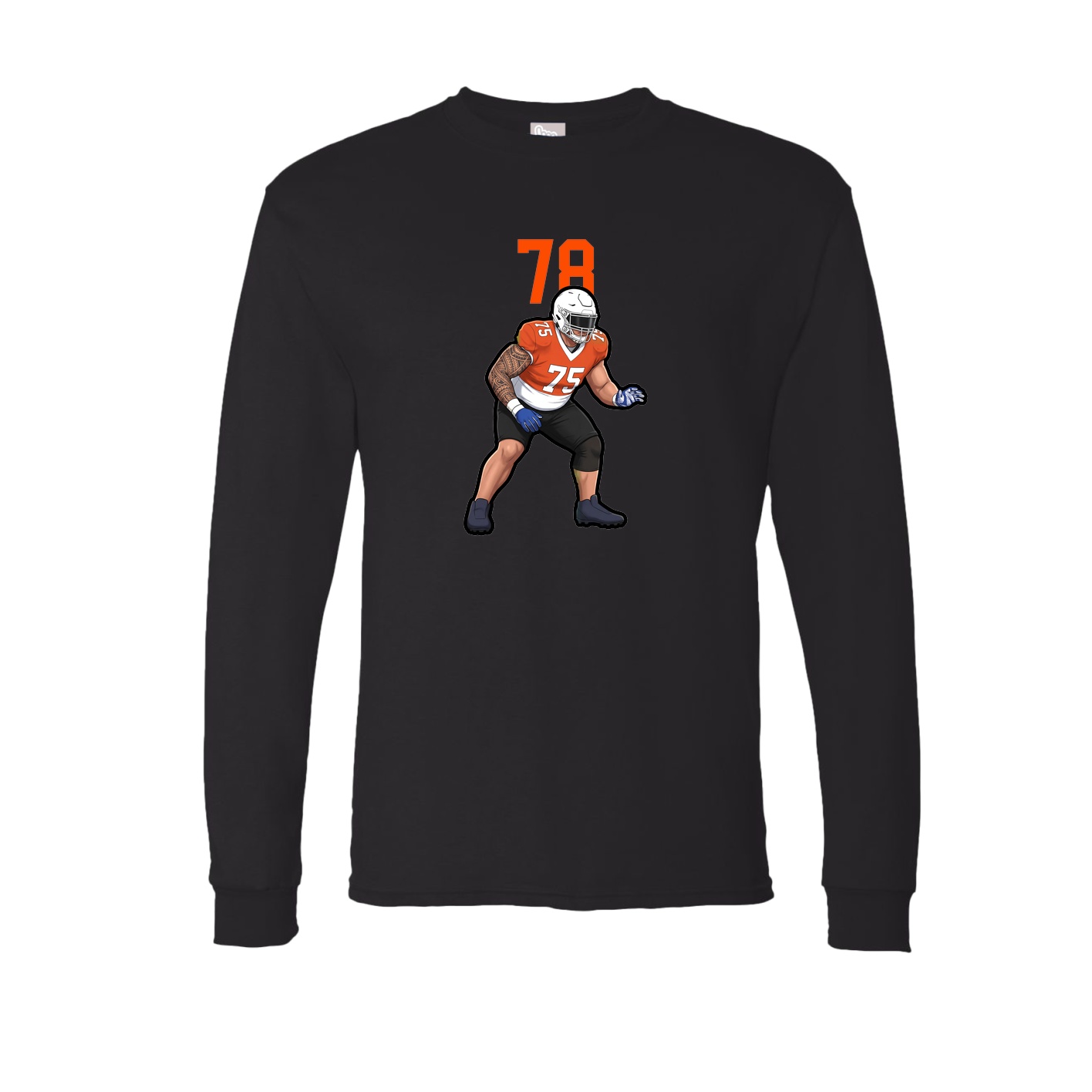Long Sleeve Tee — Number Top in Black