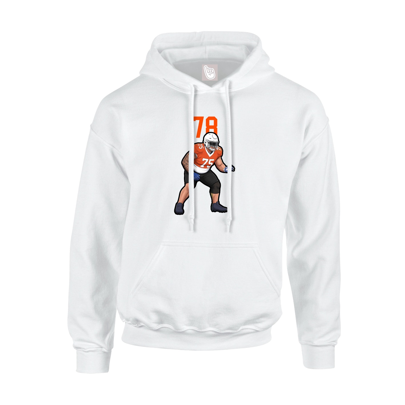 Youth Hoodie — Number Top in White