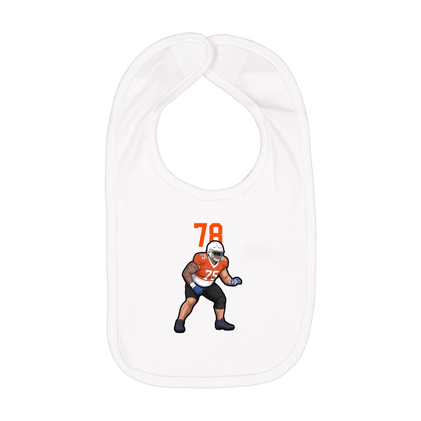 Infant Bib — Number Top in White