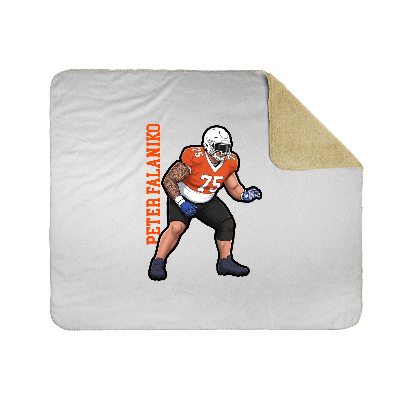 Throw Blanket — Name Vertical in White