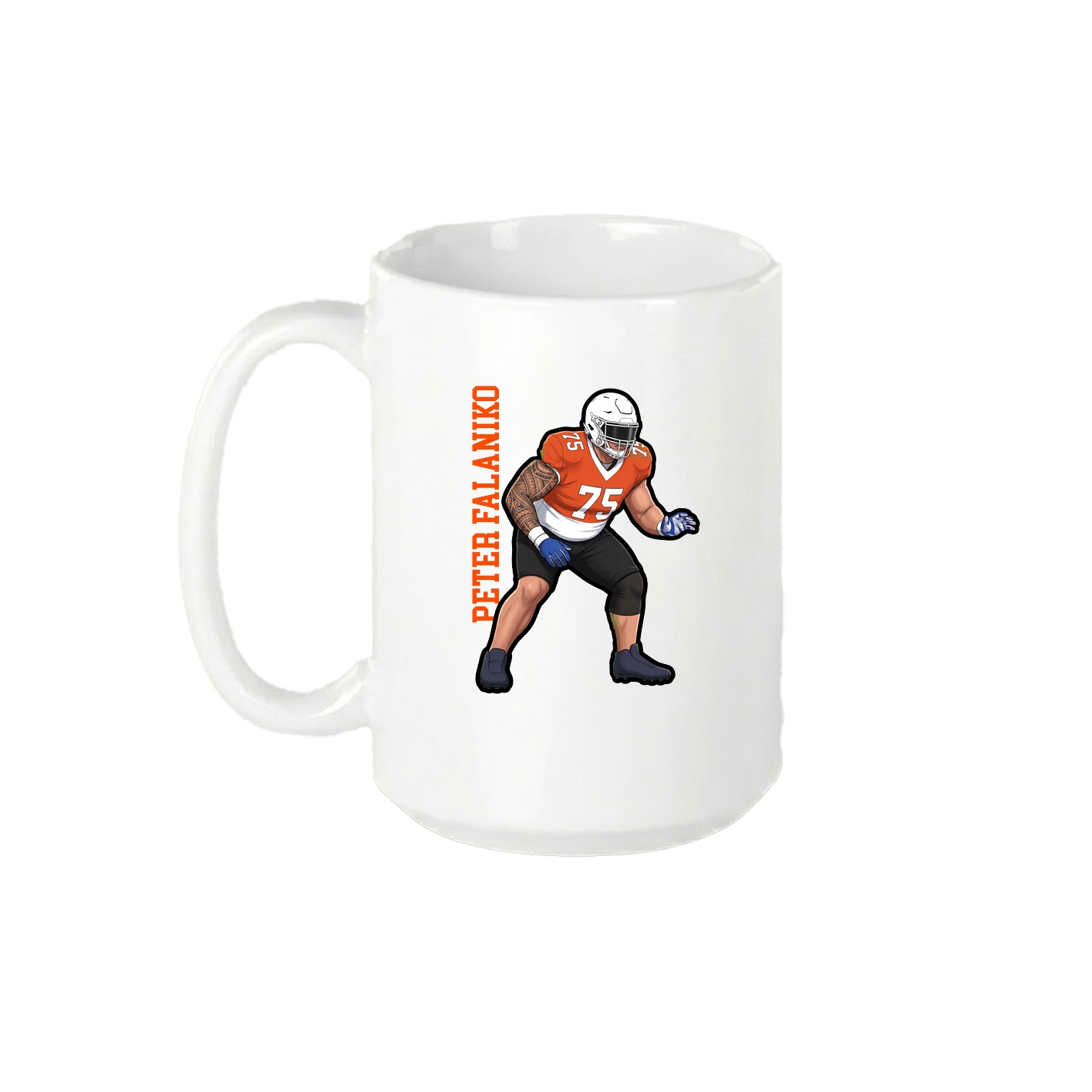15oz Coffee Mug — Name Vertical in White