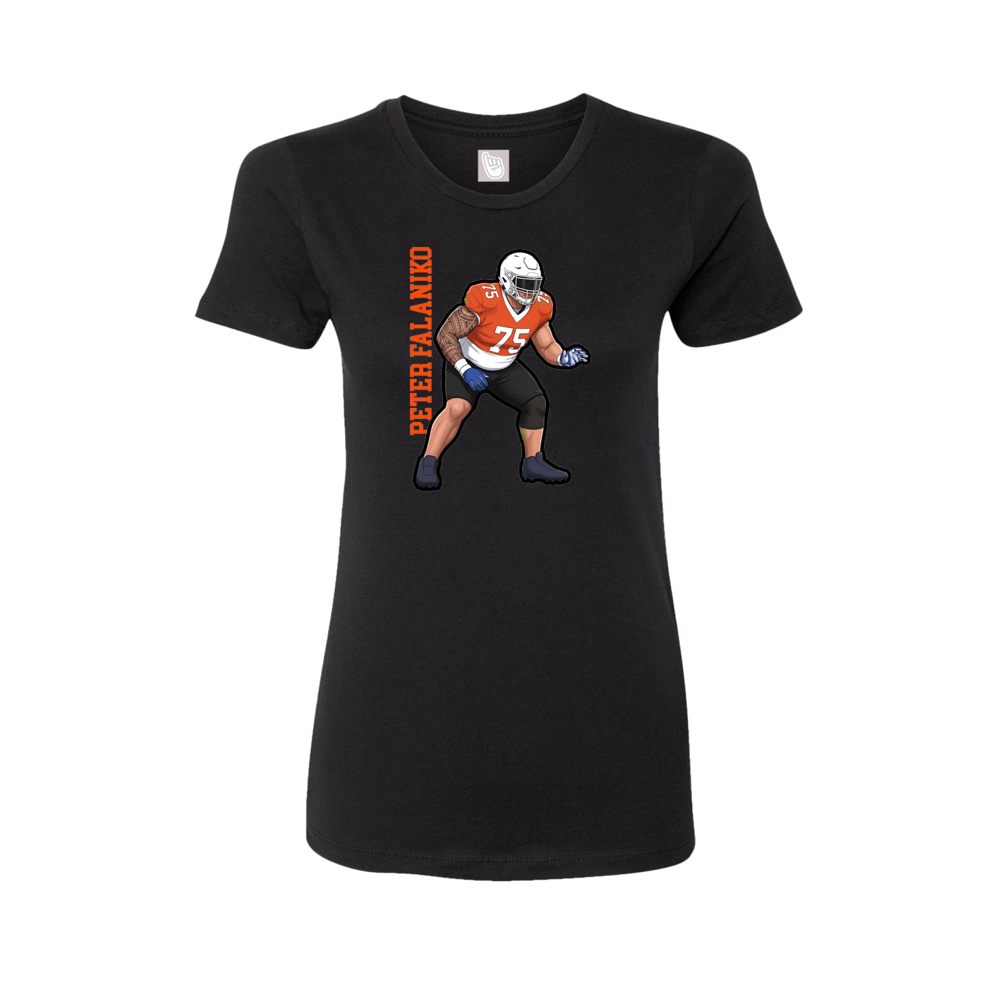 Womens Tee — Name Vertical in Black
