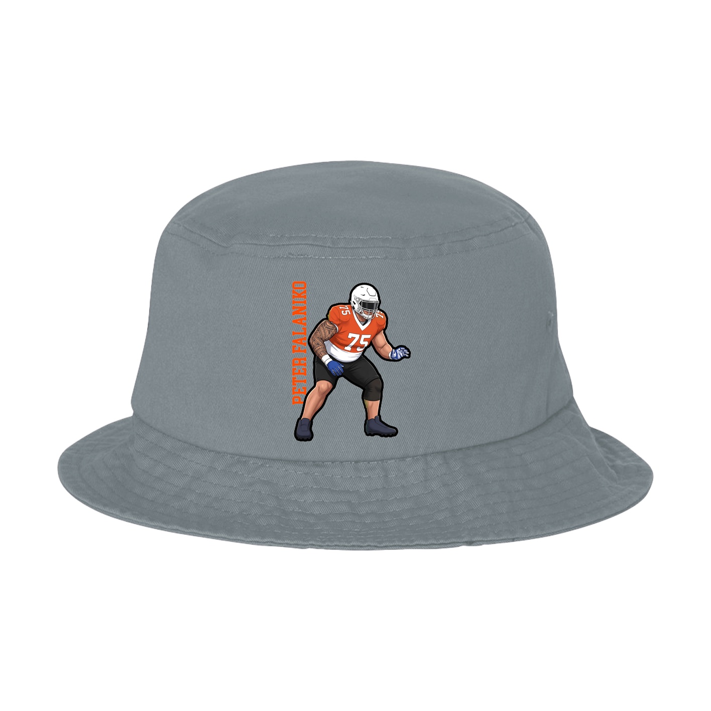 Bucket Cap — Name Vertical in Grey