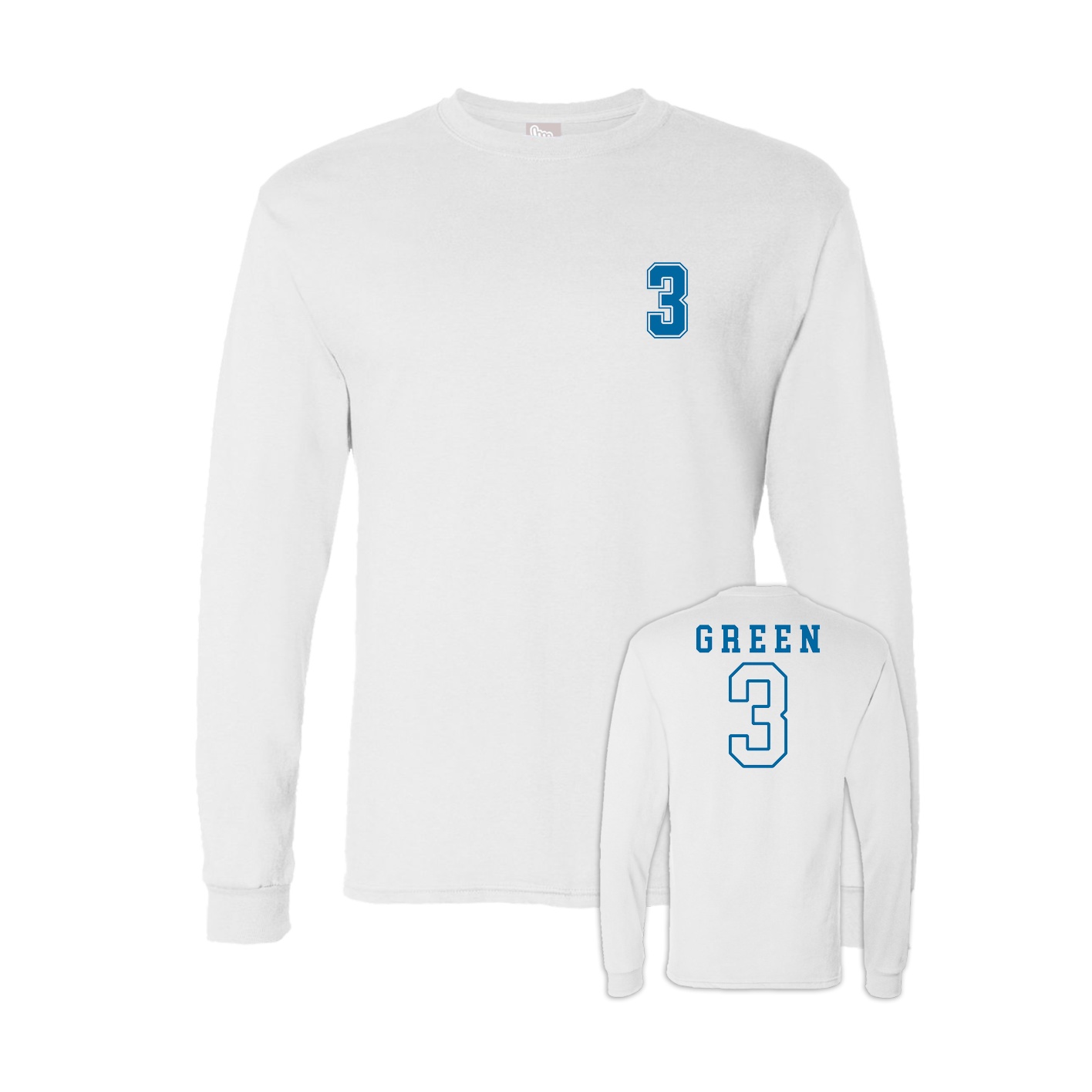 Long Sleeve Tee — Chest Back in White