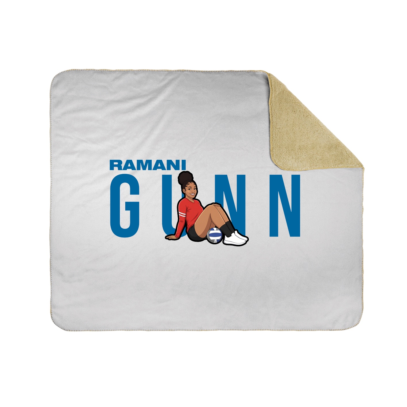Throw Blanket — Player Name in White