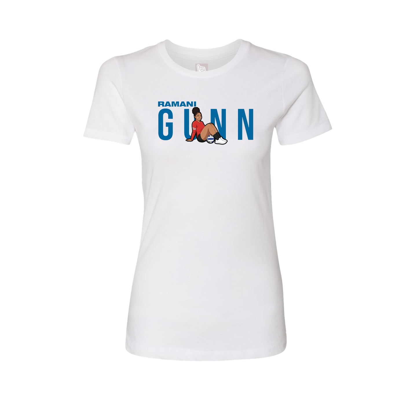 Fitted Women's Tee — Player Name in White