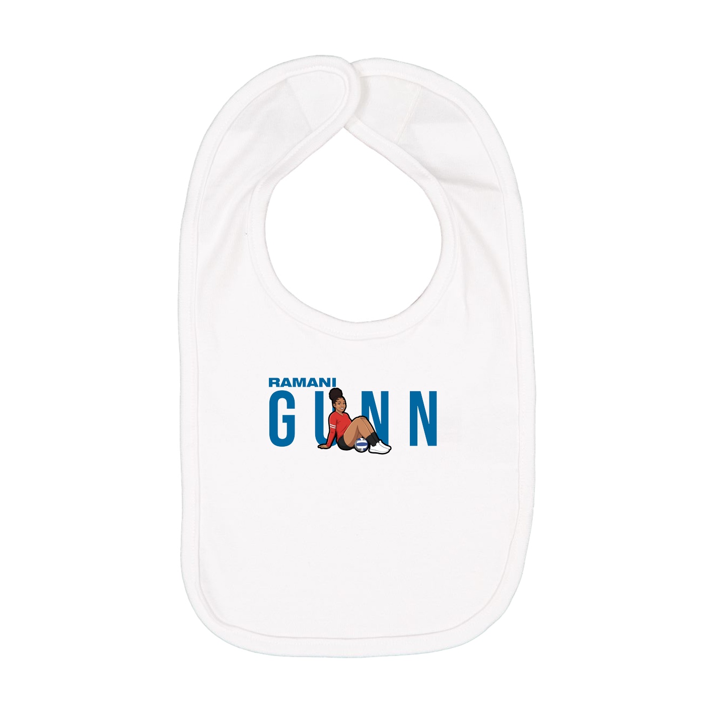 Infant Bib — Player Name in White
