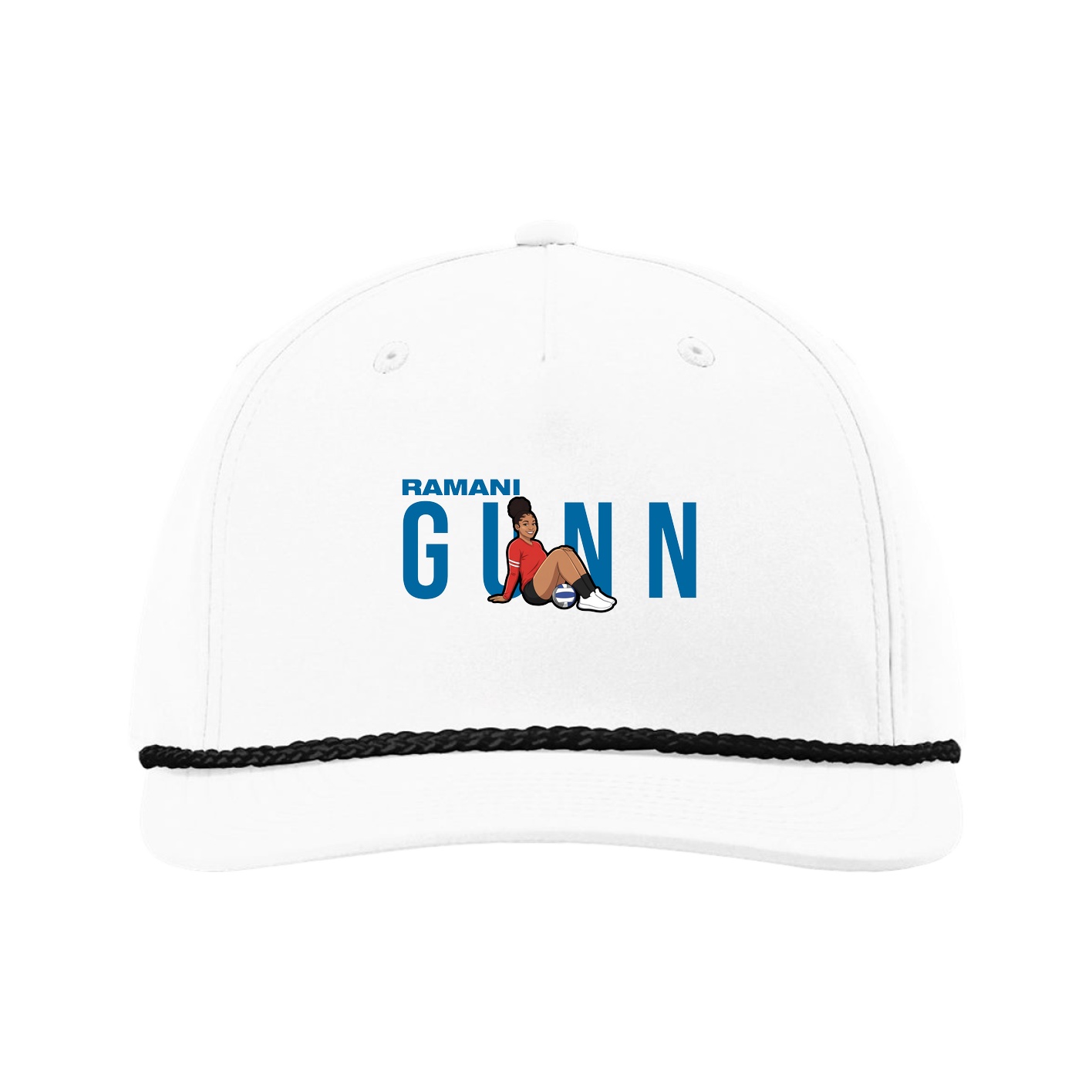 Five-Panel Classic Rope Cap — Player Name in White