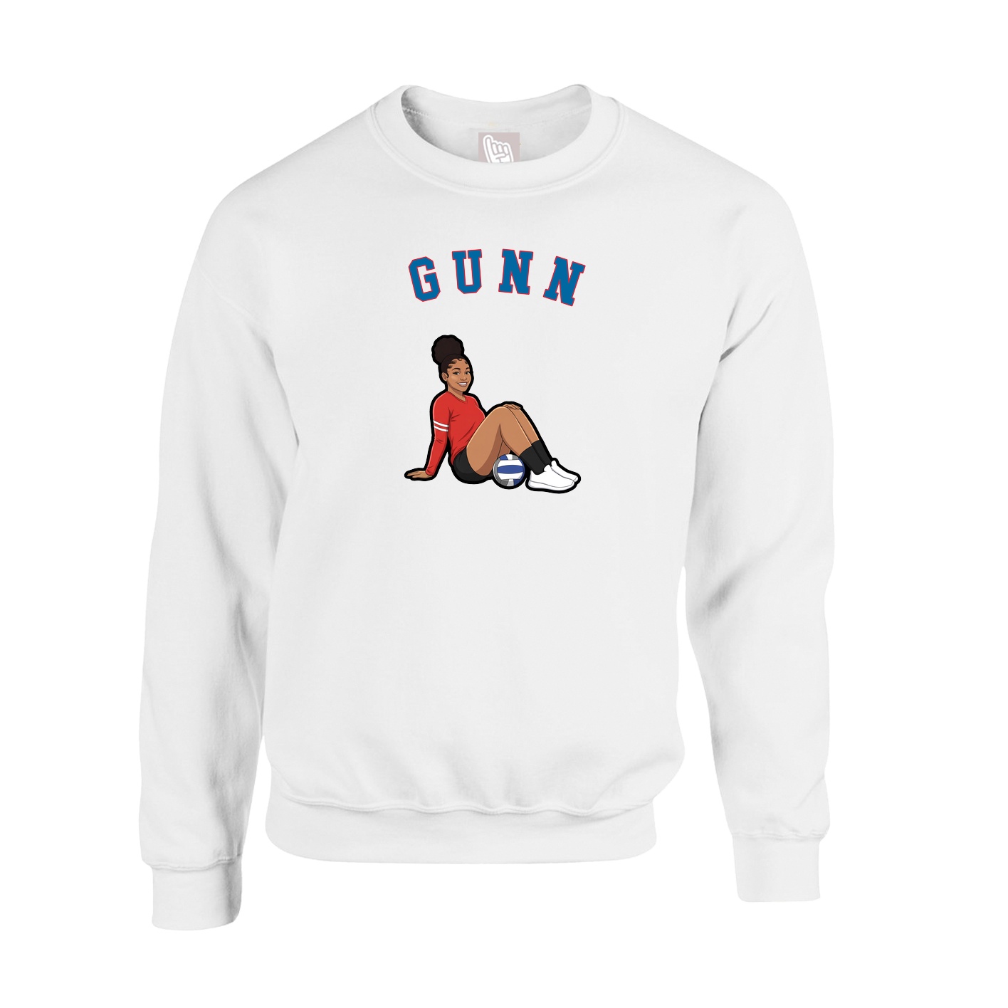 Fleece Crew — Shirsey Arch in White