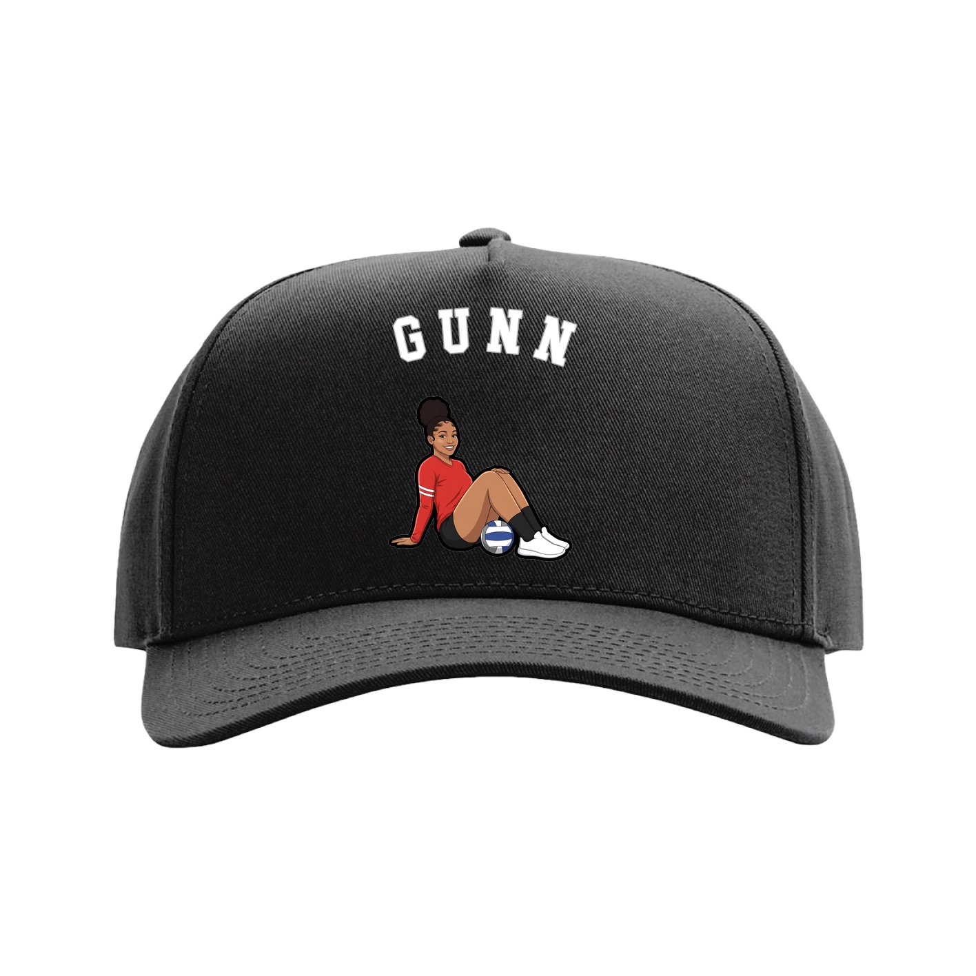 Full Fabric Five-Panel Champ Cap — Shirsey Arch in Black