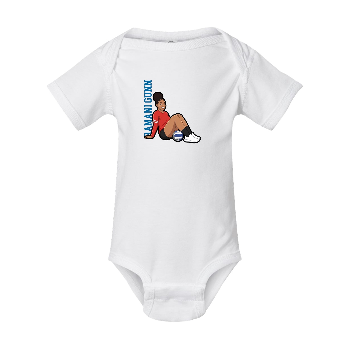 Baby Onesie — Name Vertical in White