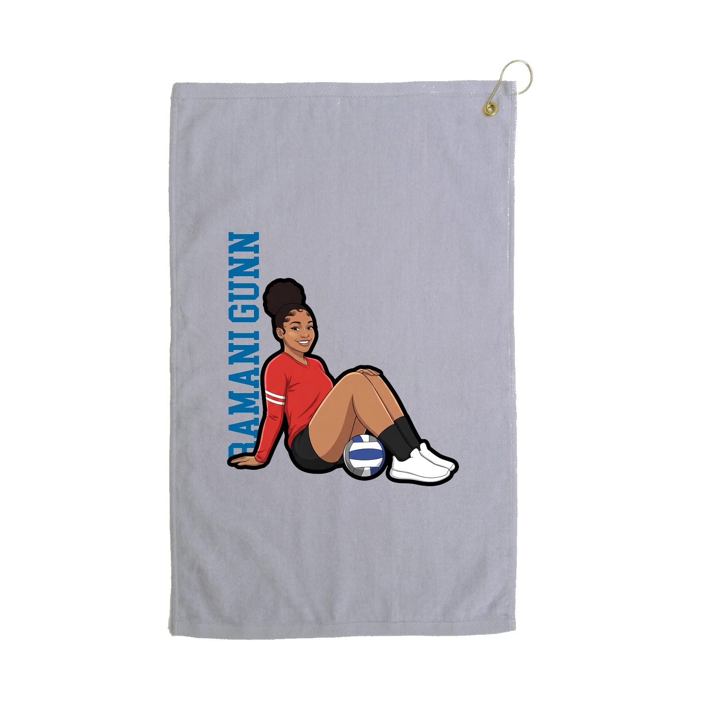 Golf Towel — Name Vertical in Grey