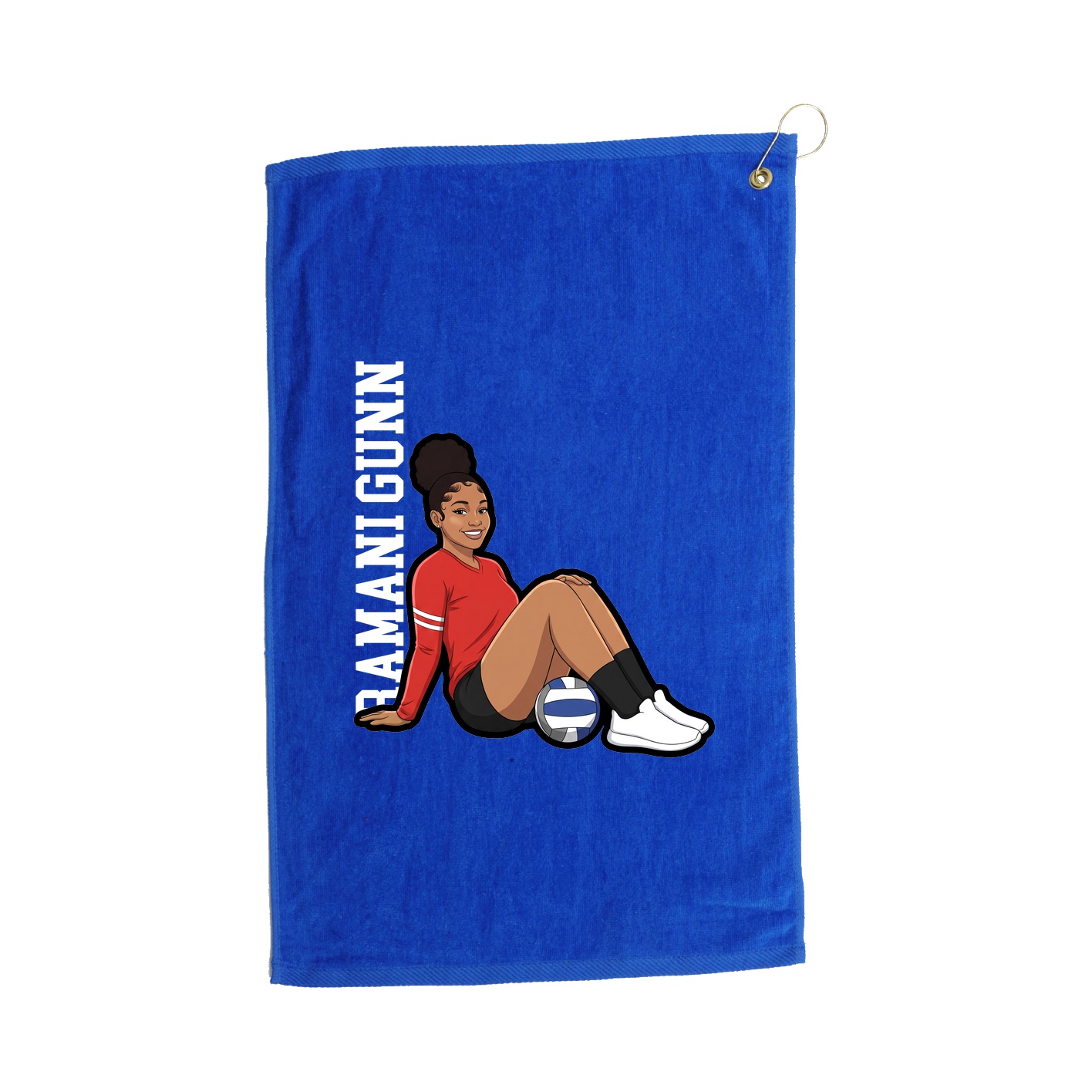 Golf Towel — Name Vertical in Royal