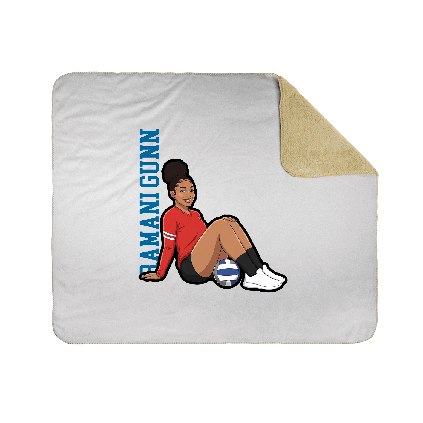 Throw Blanket — Name Vertical in White